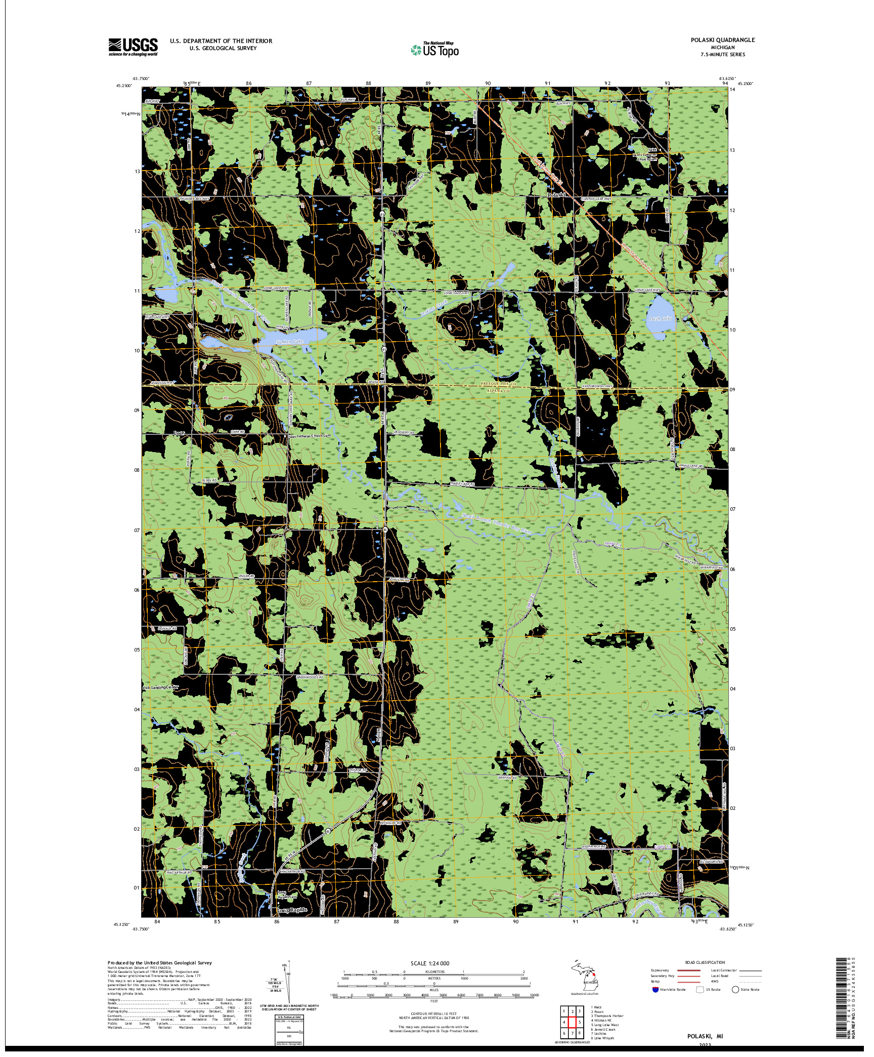 US TOPO 7.5-MINUTE MAP FOR POLASKI, MI