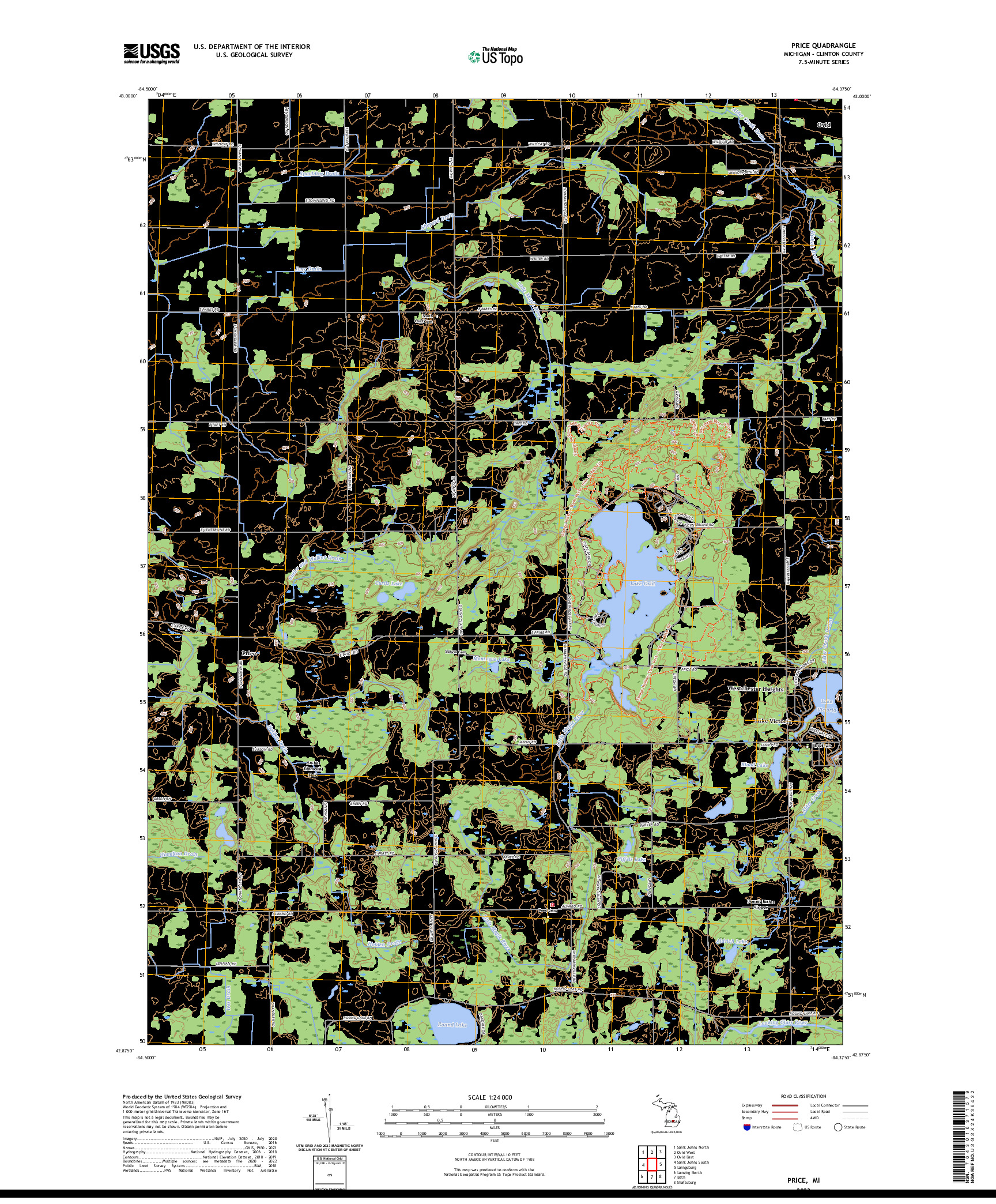 US TOPO 7.5-MINUTE MAP FOR PRICE, MI