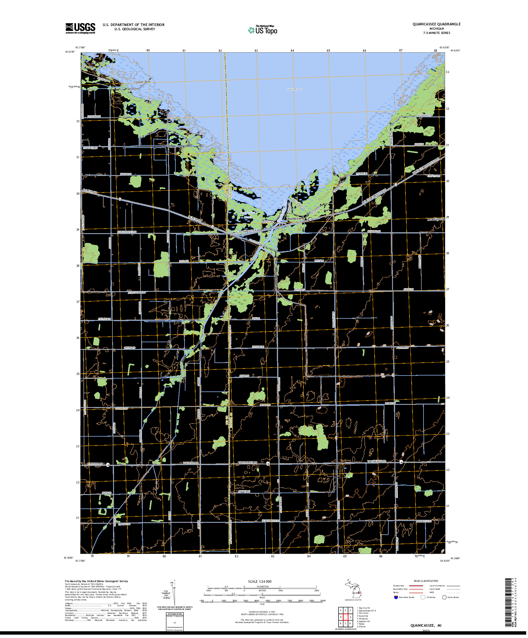 US TOPO 7.5-MINUTE MAP FOR QUANICASSEE, MI