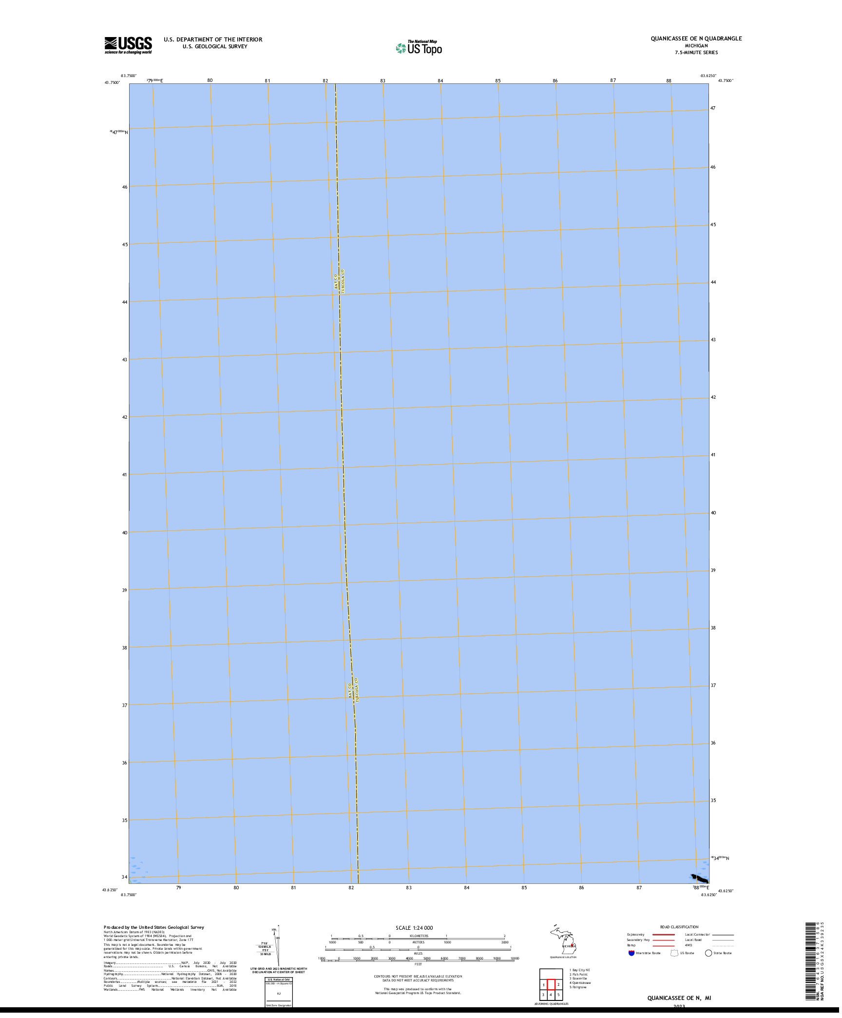 US TOPO 7.5-MINUTE MAP FOR QUANICASSEE OE N, MI