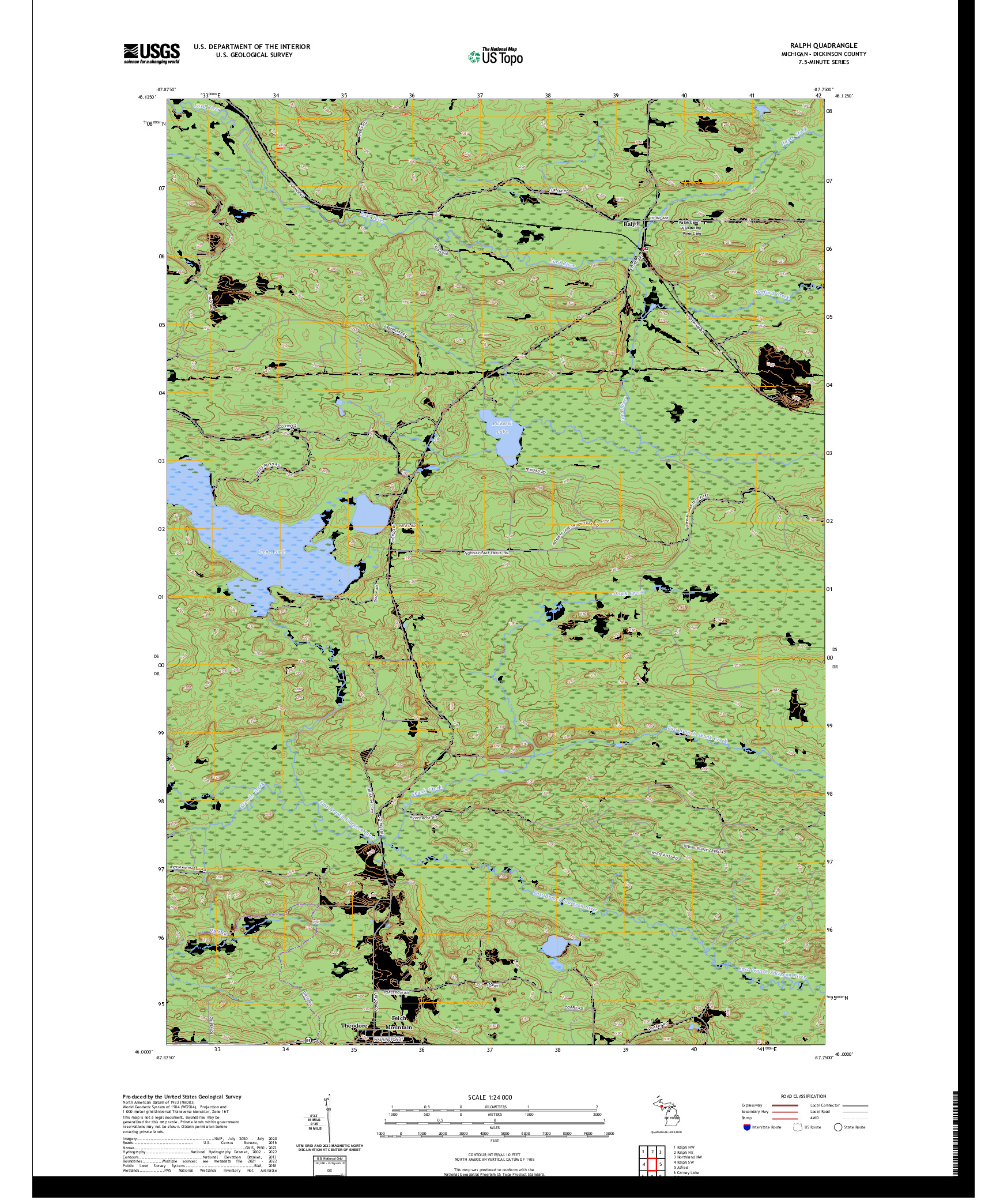 US TOPO 7.5-MINUTE MAP FOR RALPH, MI