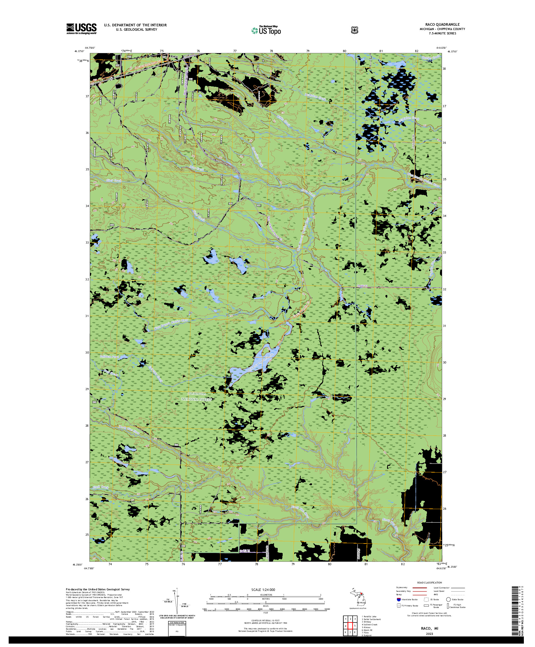 US TOPO 7.5-MINUTE MAP FOR RACO, MI