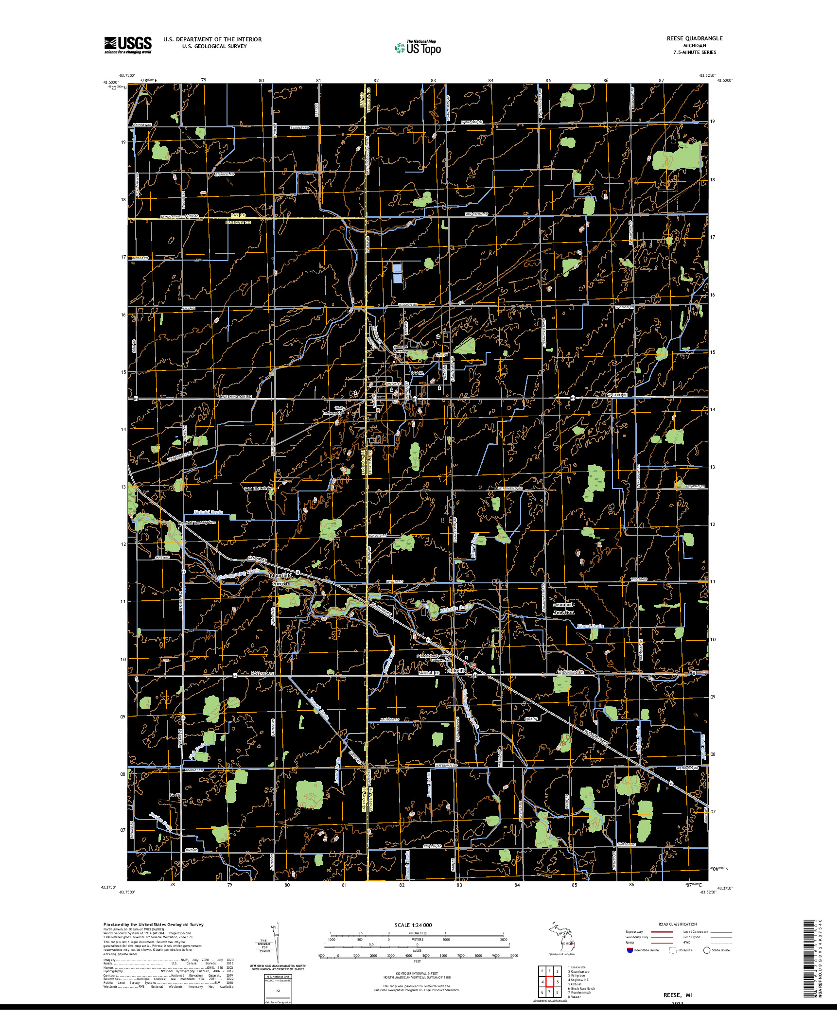 US TOPO 7.5-MINUTE MAP FOR REESE, MI