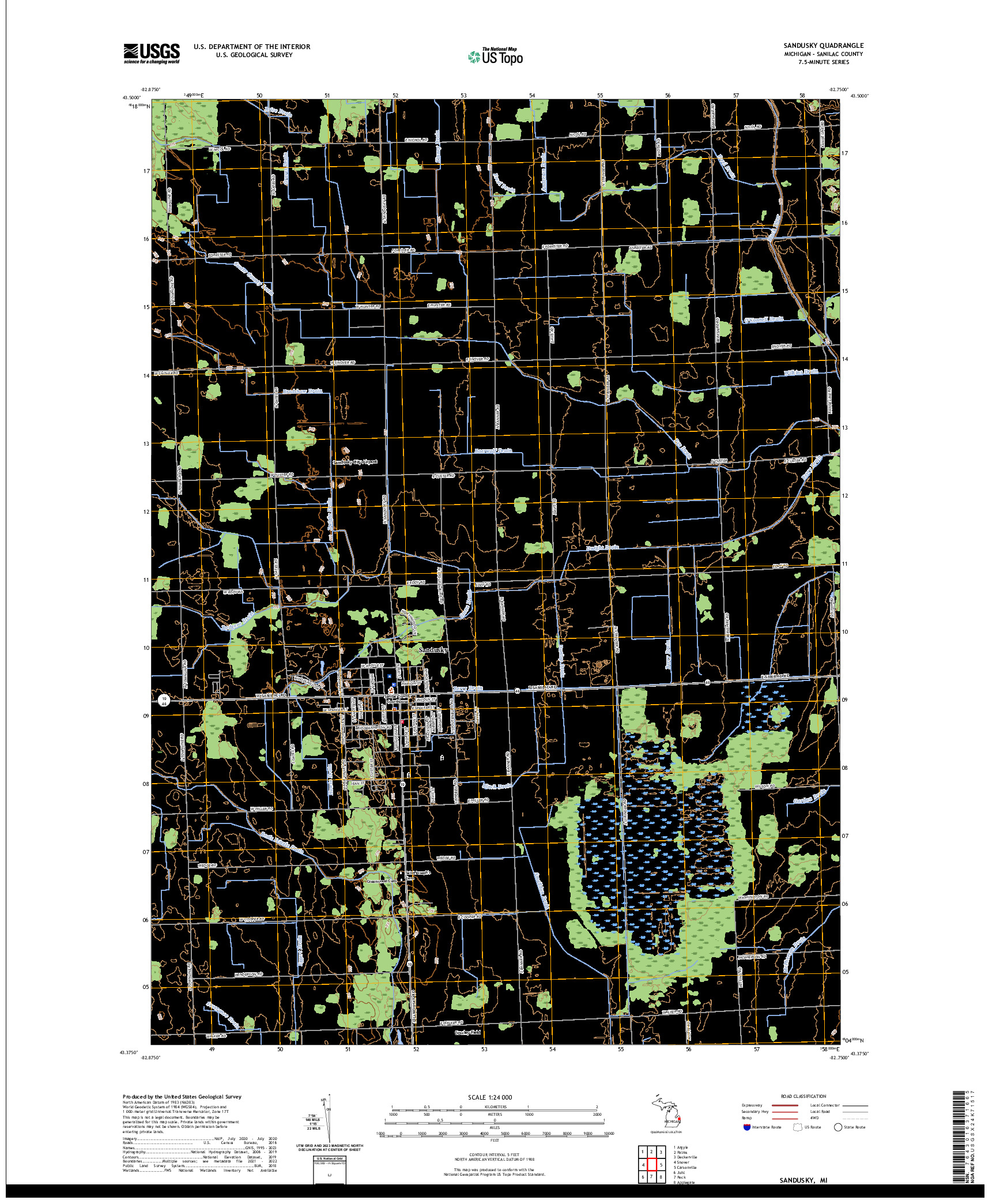 US TOPO 7.5-MINUTE MAP FOR SANDUSKY, MI