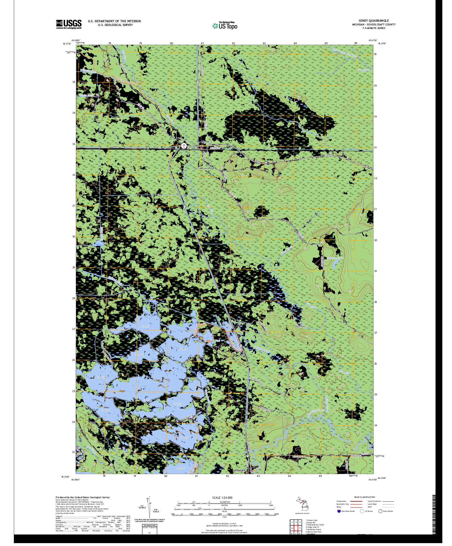 US TOPO 7.5-MINUTE MAP FOR SENEY, MI