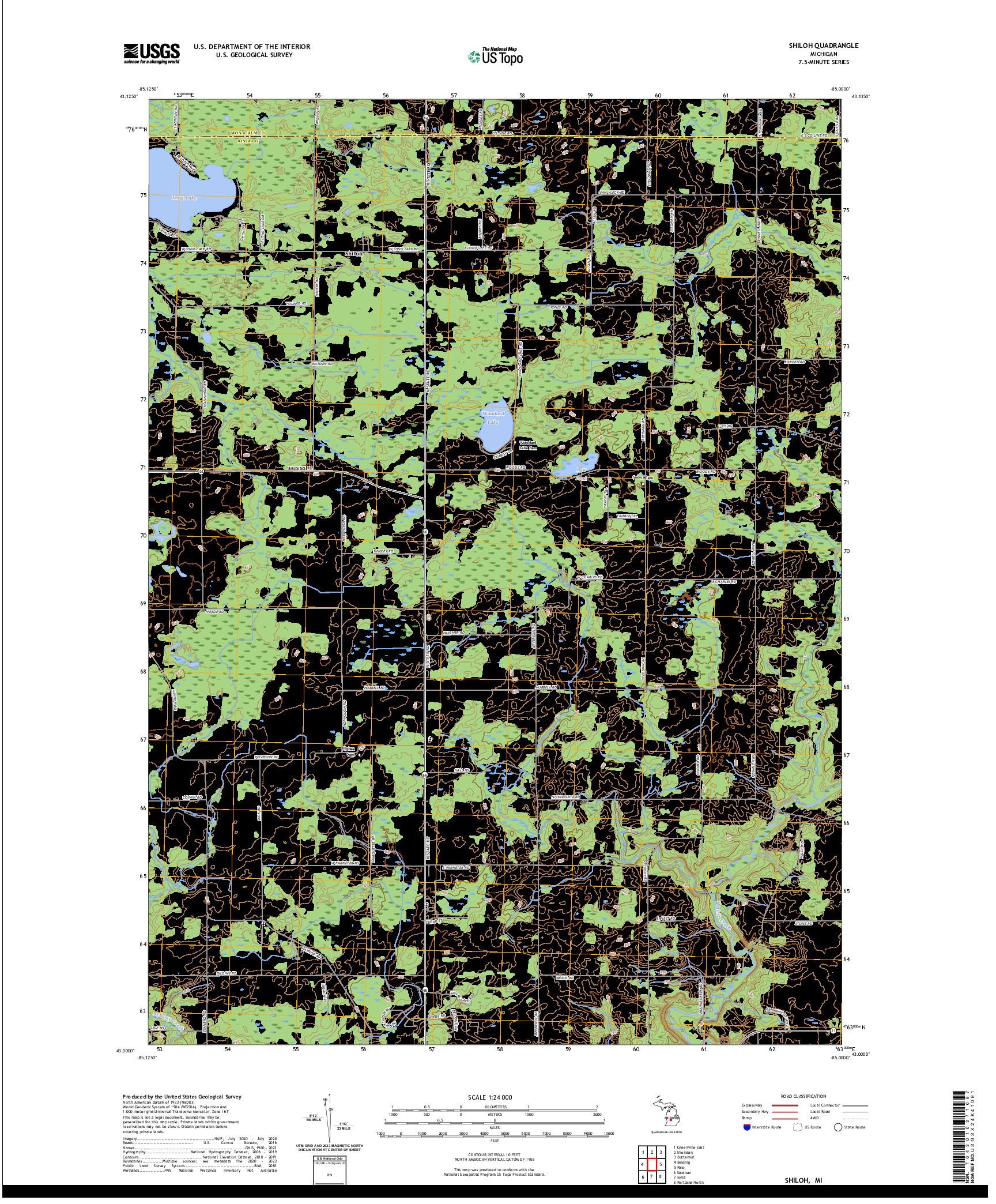 US TOPO 7.5-MINUTE MAP FOR SHILOH, MI