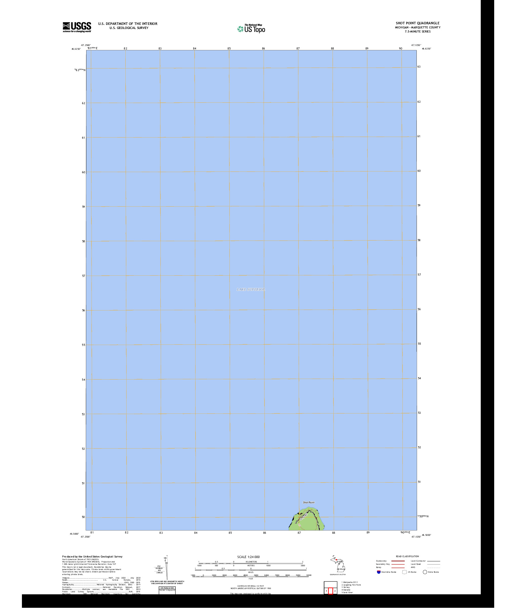 US TOPO 7.5-MINUTE MAP FOR SHOT POINT, MI