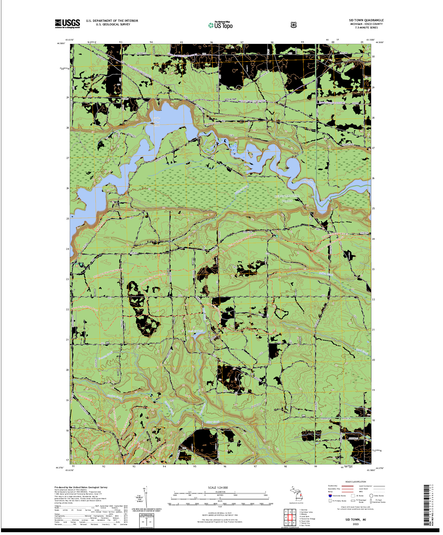 US TOPO 7.5-MINUTE MAP FOR SID TOWN, MI