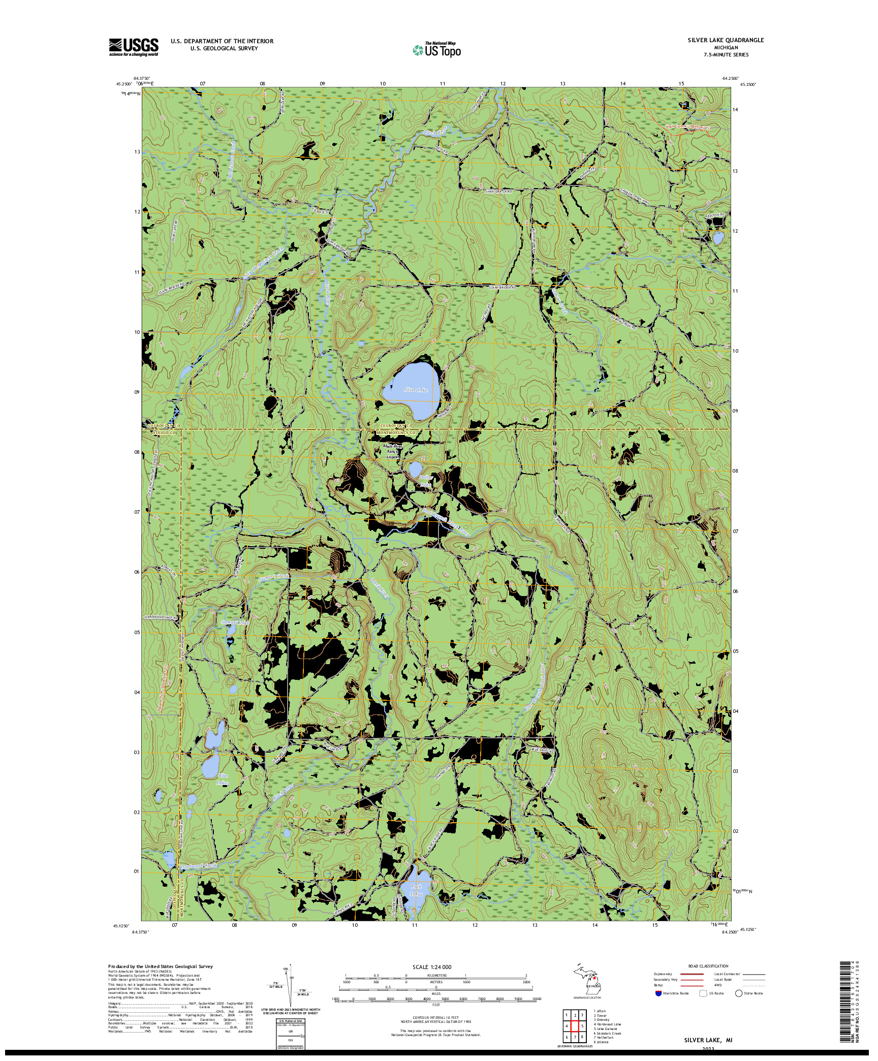 US TOPO 7.5-MINUTE MAP FOR SILVER LAKE, MI