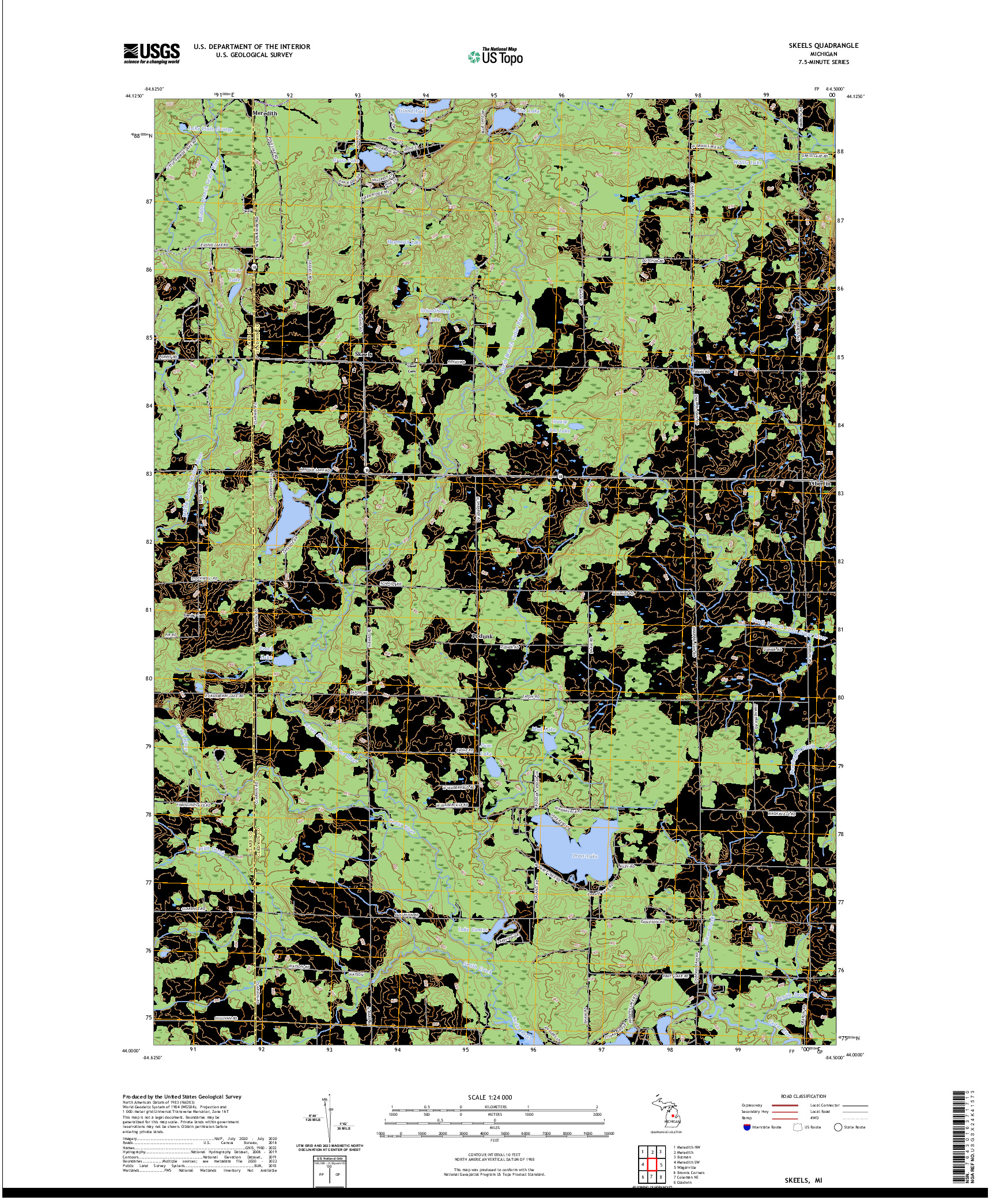 US TOPO 7.5-MINUTE MAP FOR SKEELS, MI