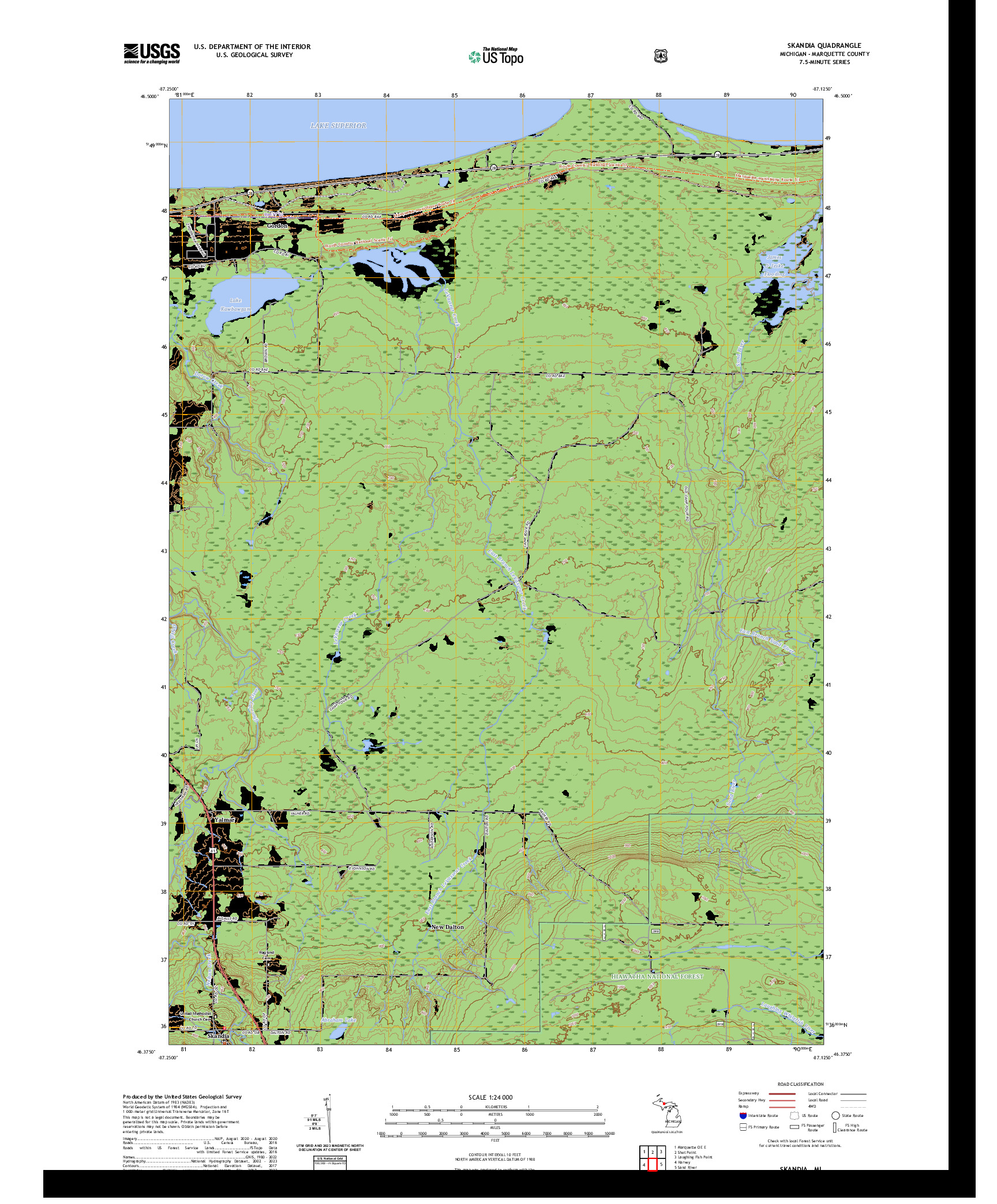 US TOPO 7.5-MINUTE MAP FOR SKANDIA, MI