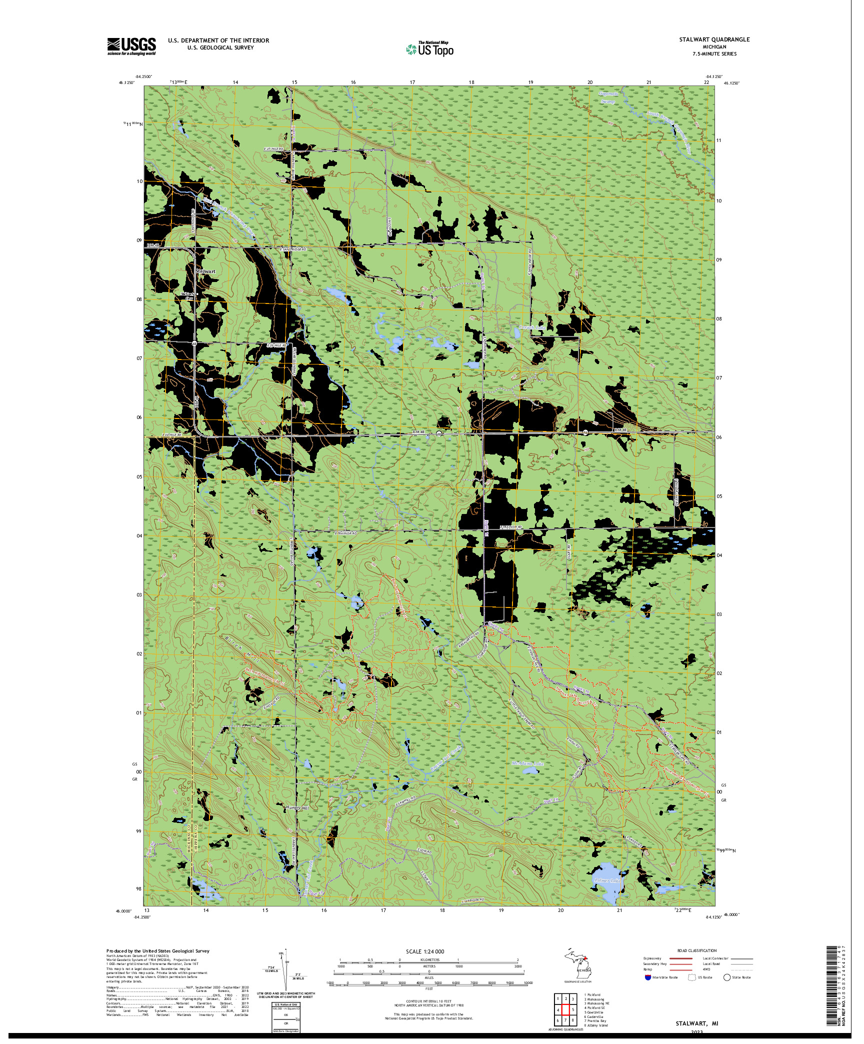 US TOPO 7.5-MINUTE MAP FOR STALWART, MI