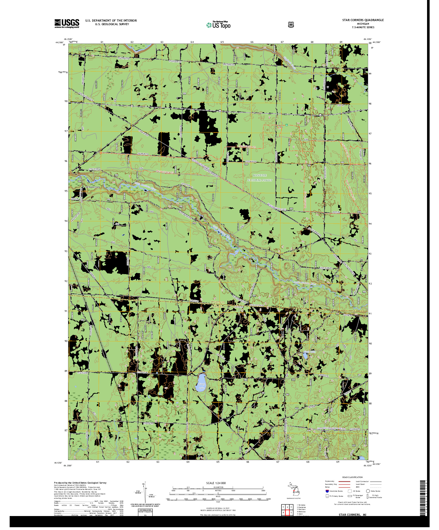 US TOPO 7.5-MINUTE MAP FOR STAR CORNERS, MI