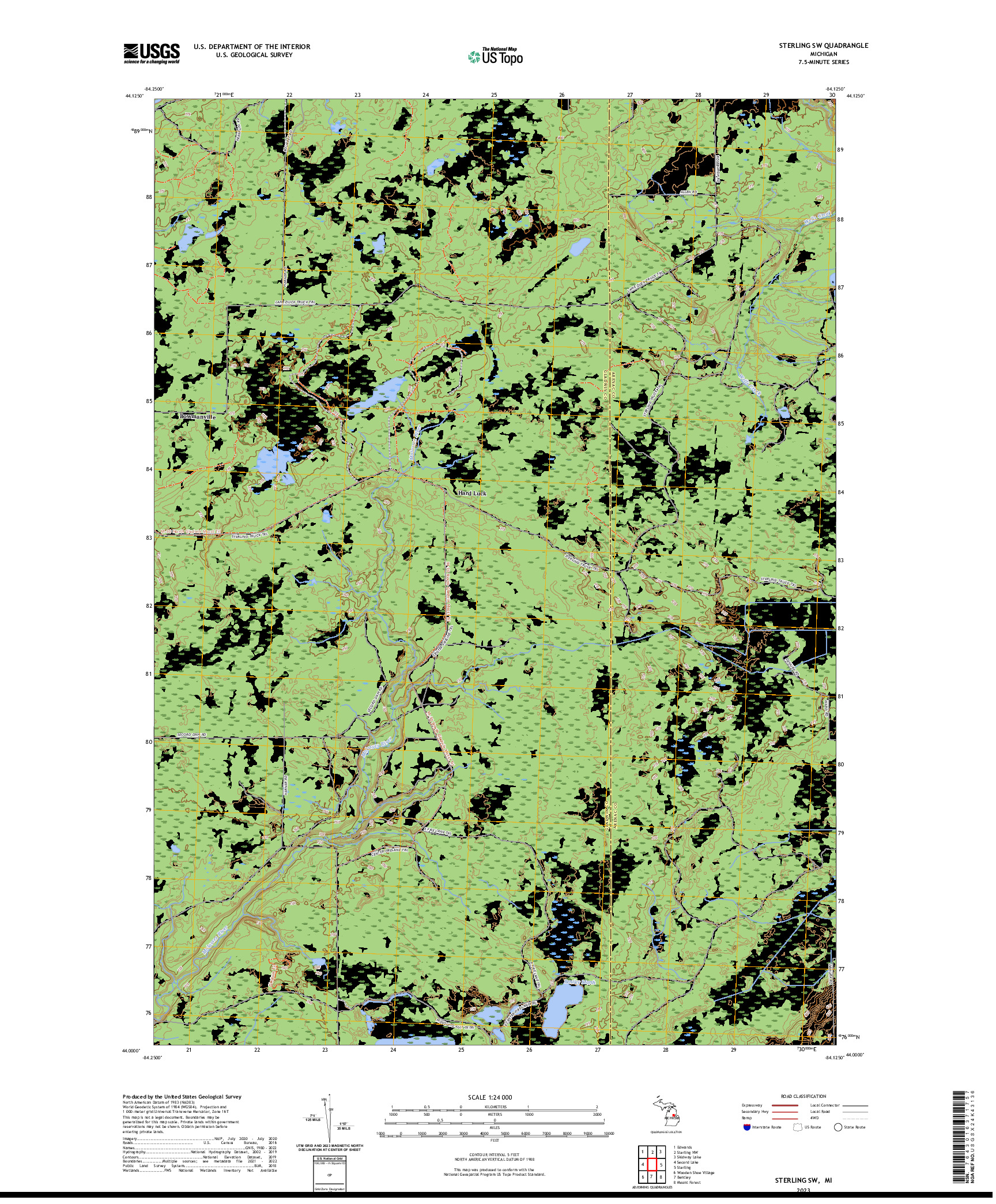 US TOPO 7.5-MINUTE MAP FOR STERLING SW, MI