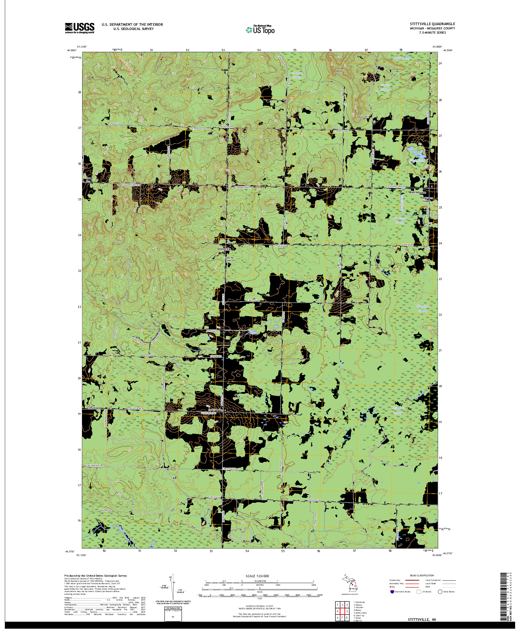 US TOPO 7.5-MINUTE MAP FOR STITTSVILLE, MI