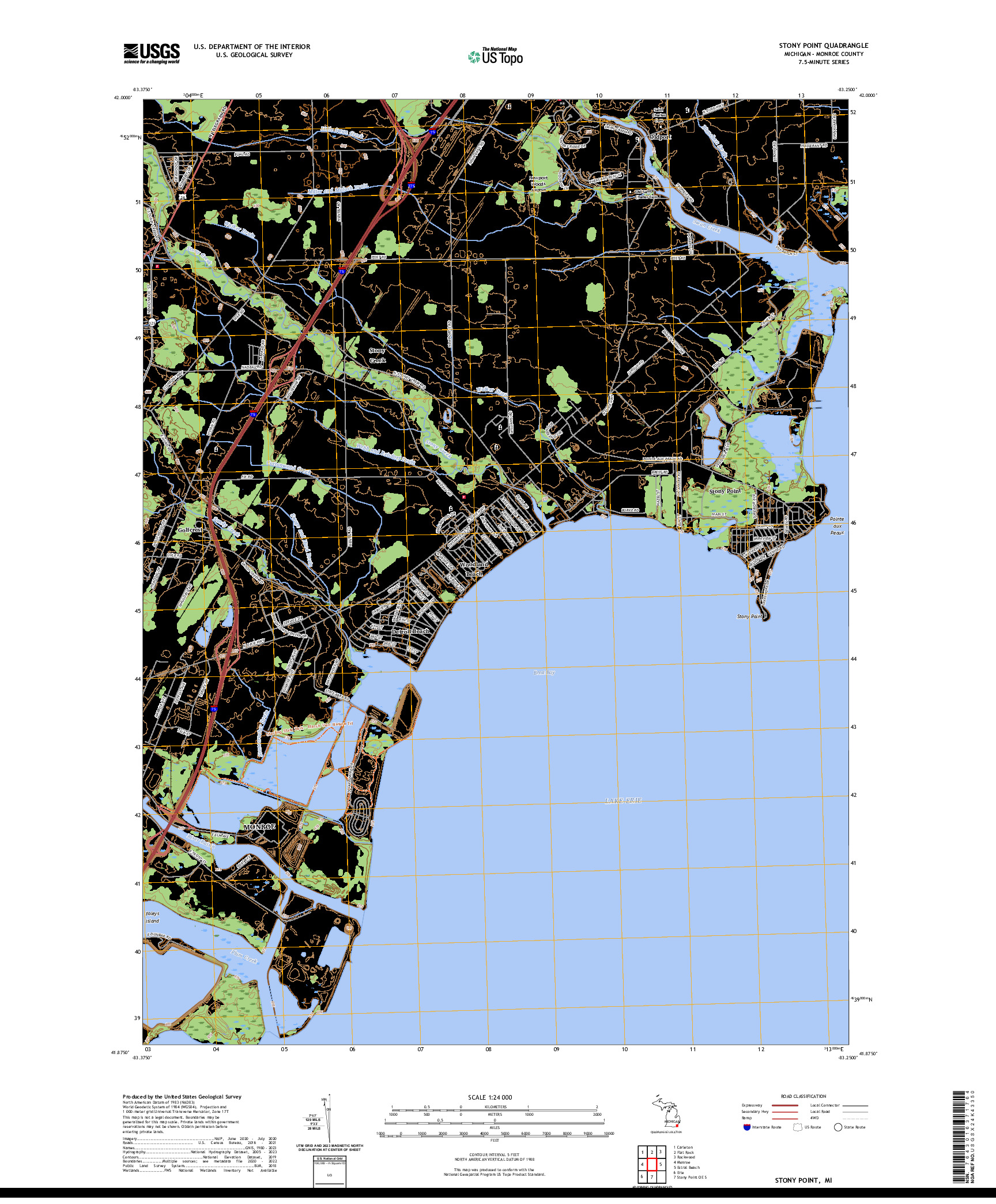 US TOPO 7.5-MINUTE MAP FOR STONY POINT, MI