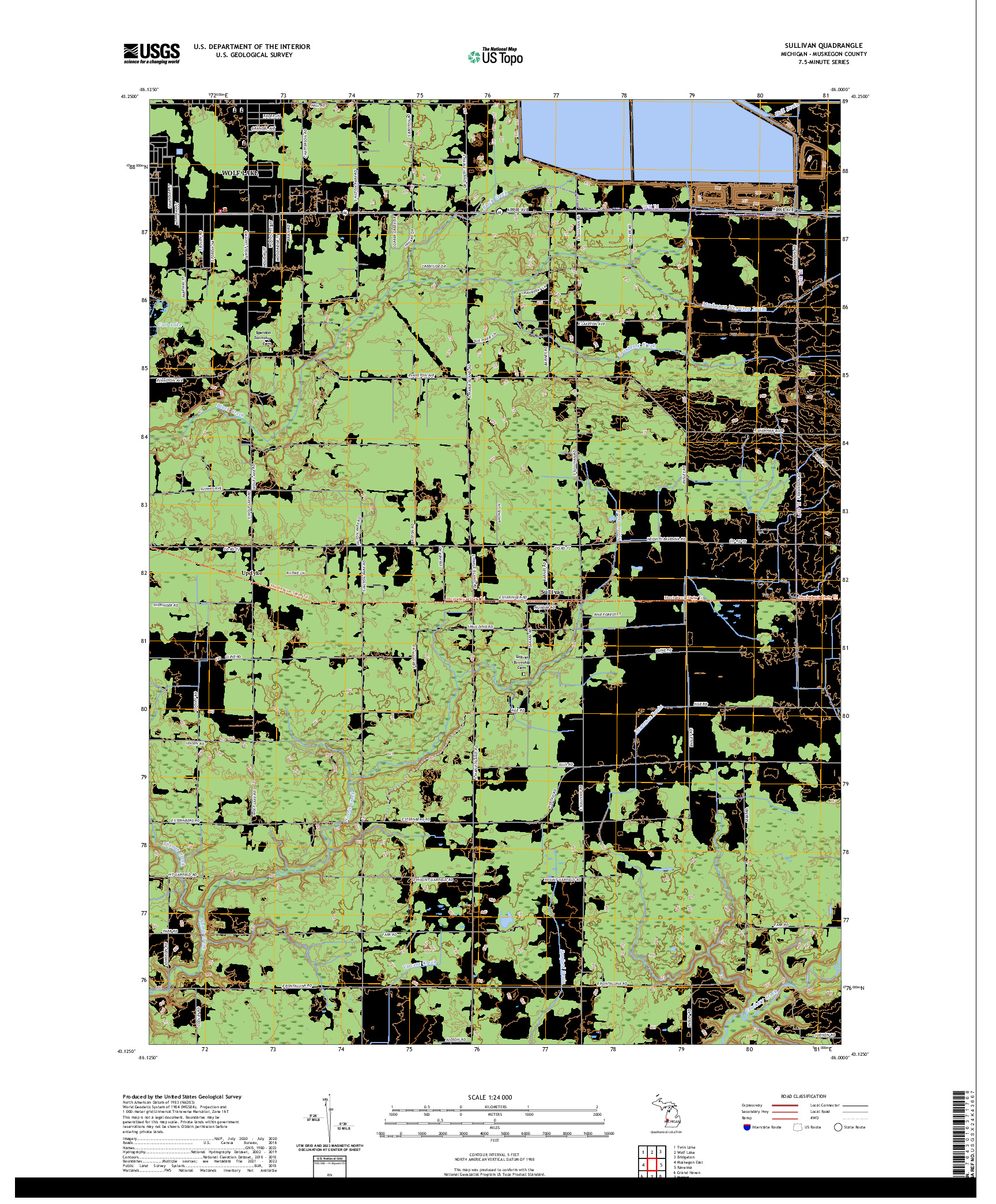 US TOPO 7.5-MINUTE MAP FOR SULLIVAN, MI