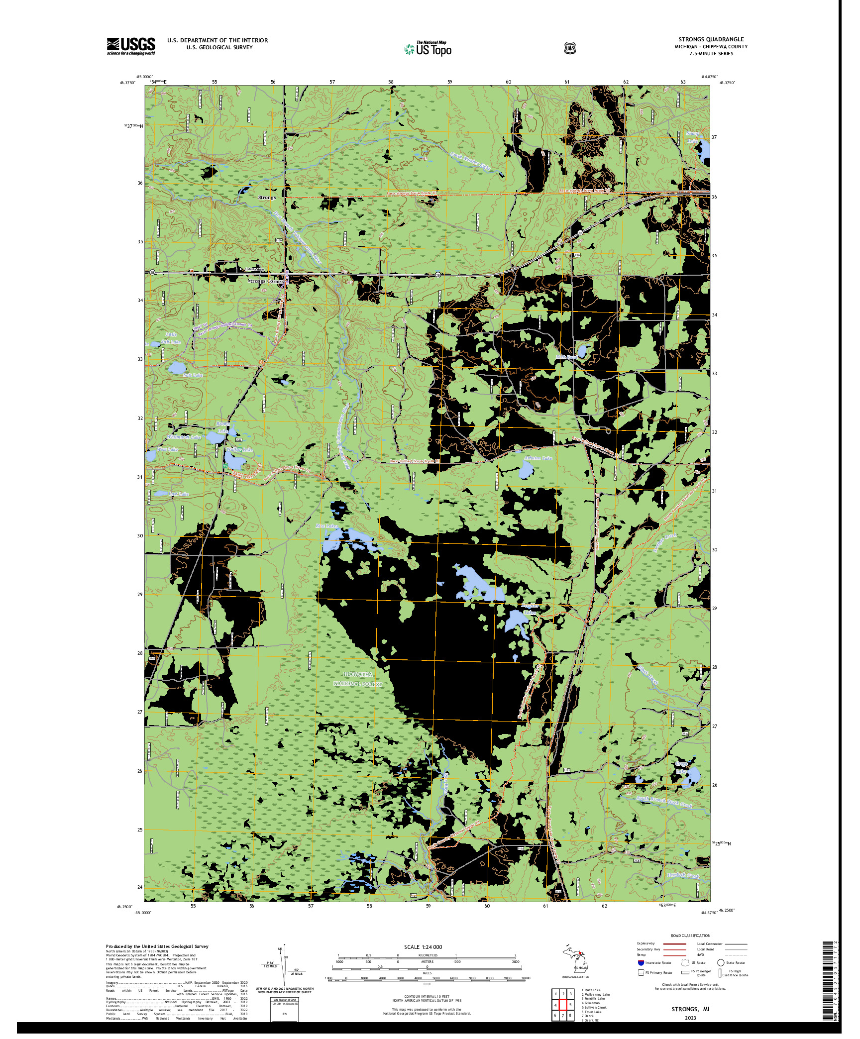 US TOPO 7.5-MINUTE MAP FOR STRONGS, MI