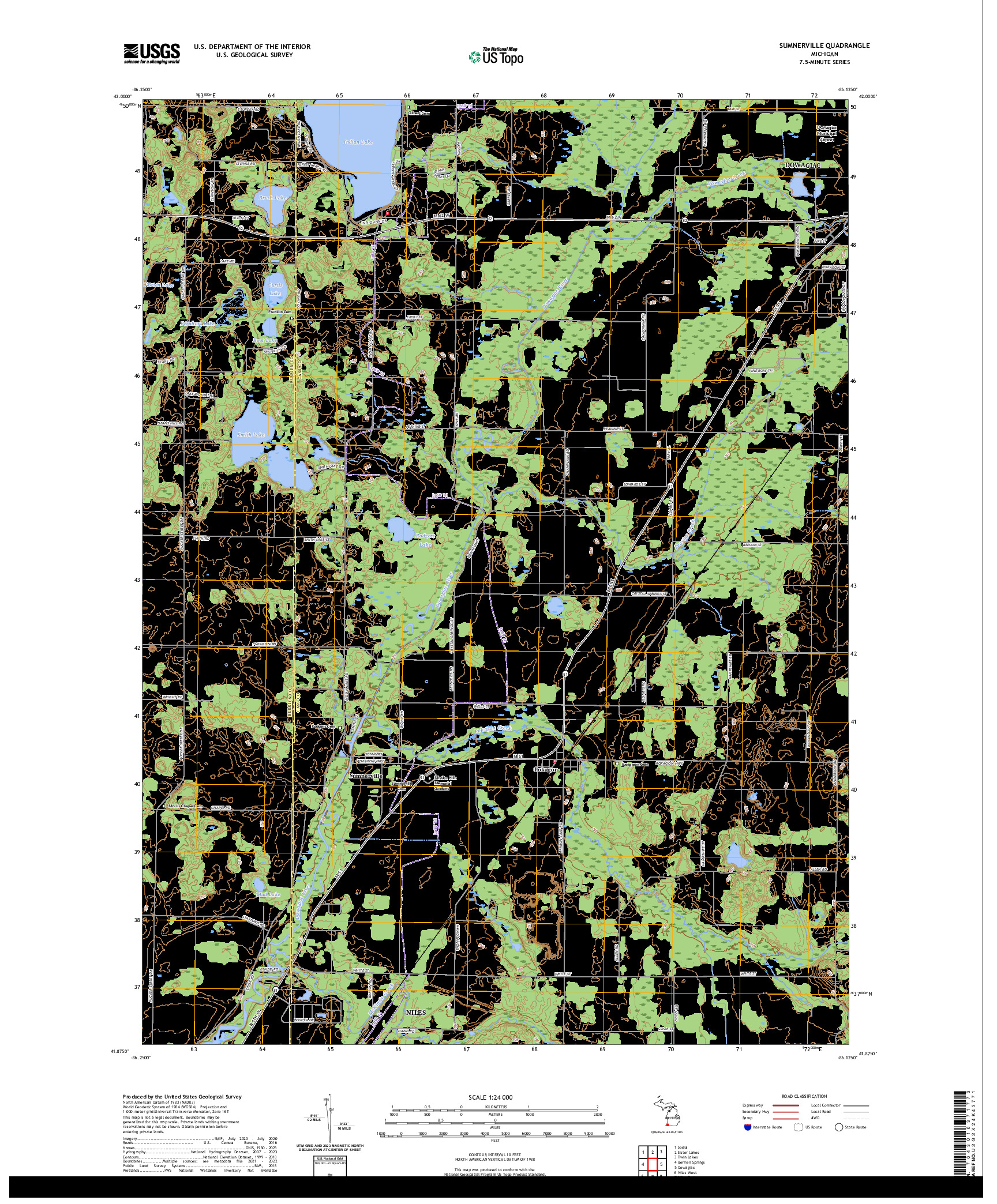 US TOPO 7.5-MINUTE MAP FOR SUMNERVILLE, MI