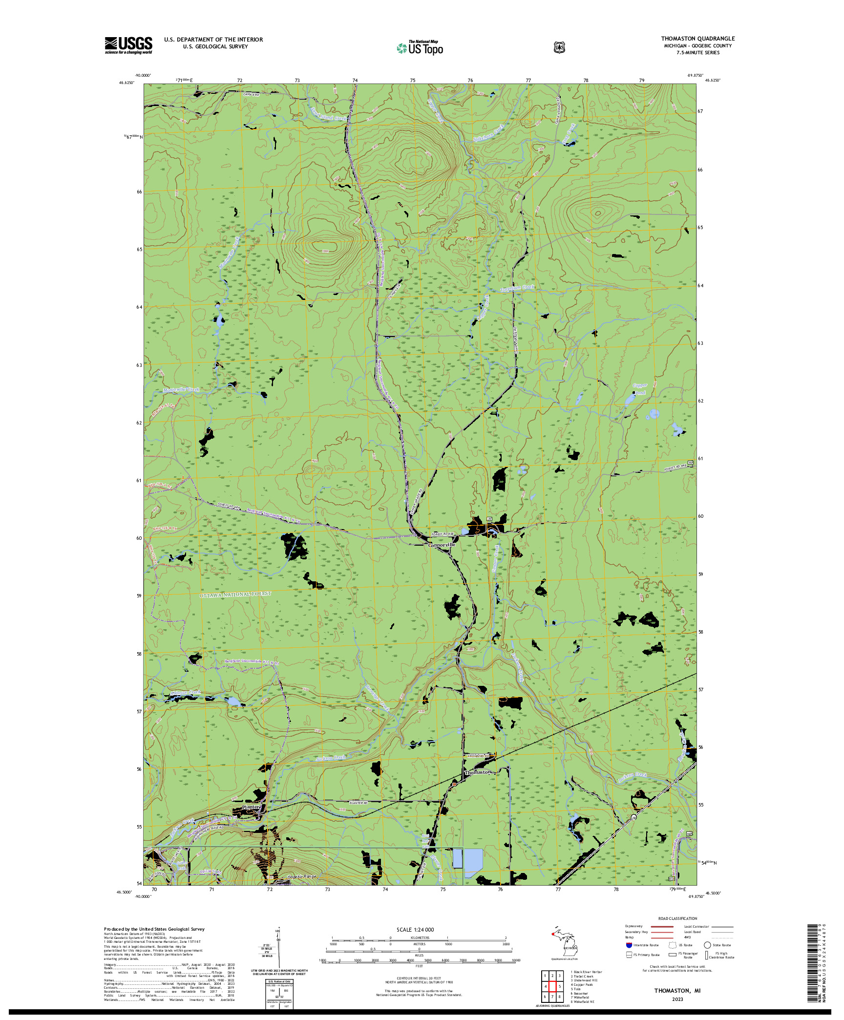 US TOPO 7.5-MINUTE MAP FOR THOMASTON, MI