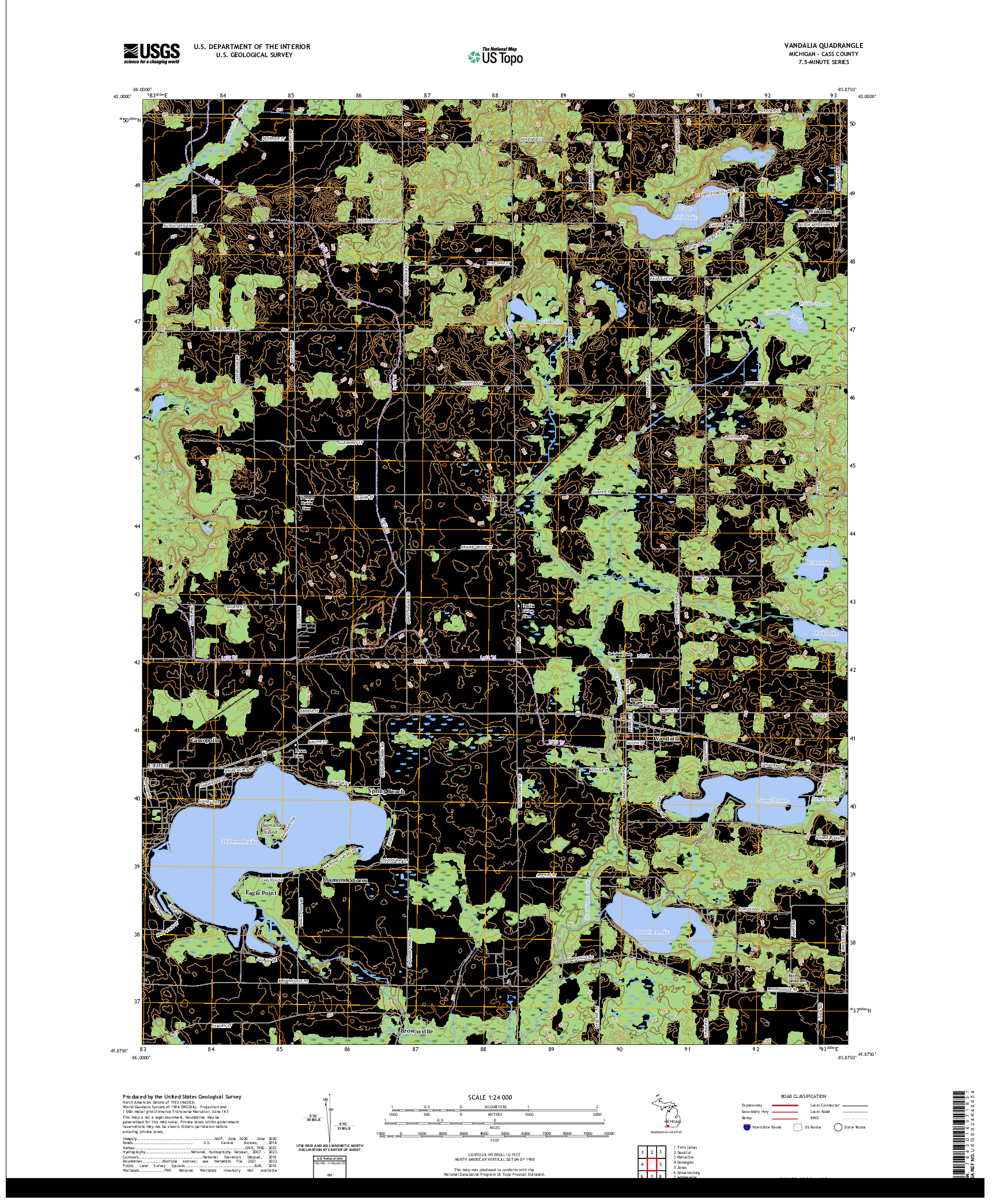 US TOPO 7.5-MINUTE MAP FOR VANDALIA, MI