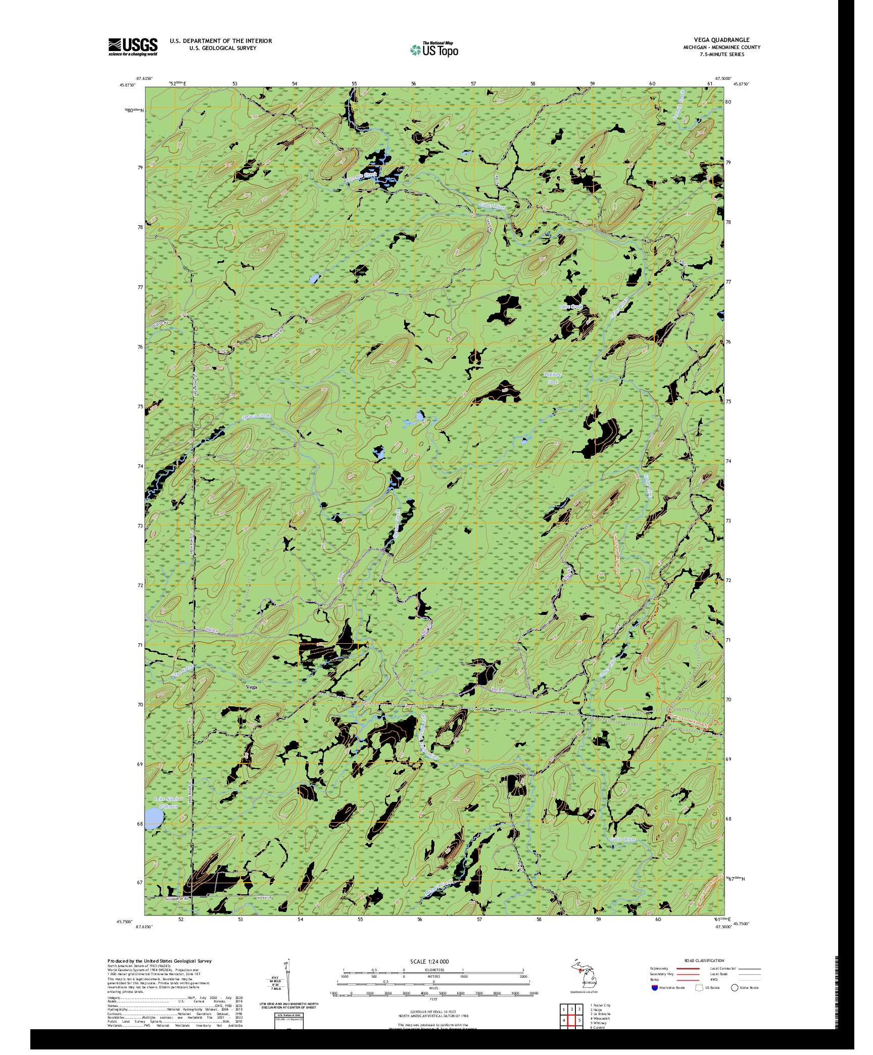 US TOPO 7.5-MINUTE MAP FOR VEGA, MI