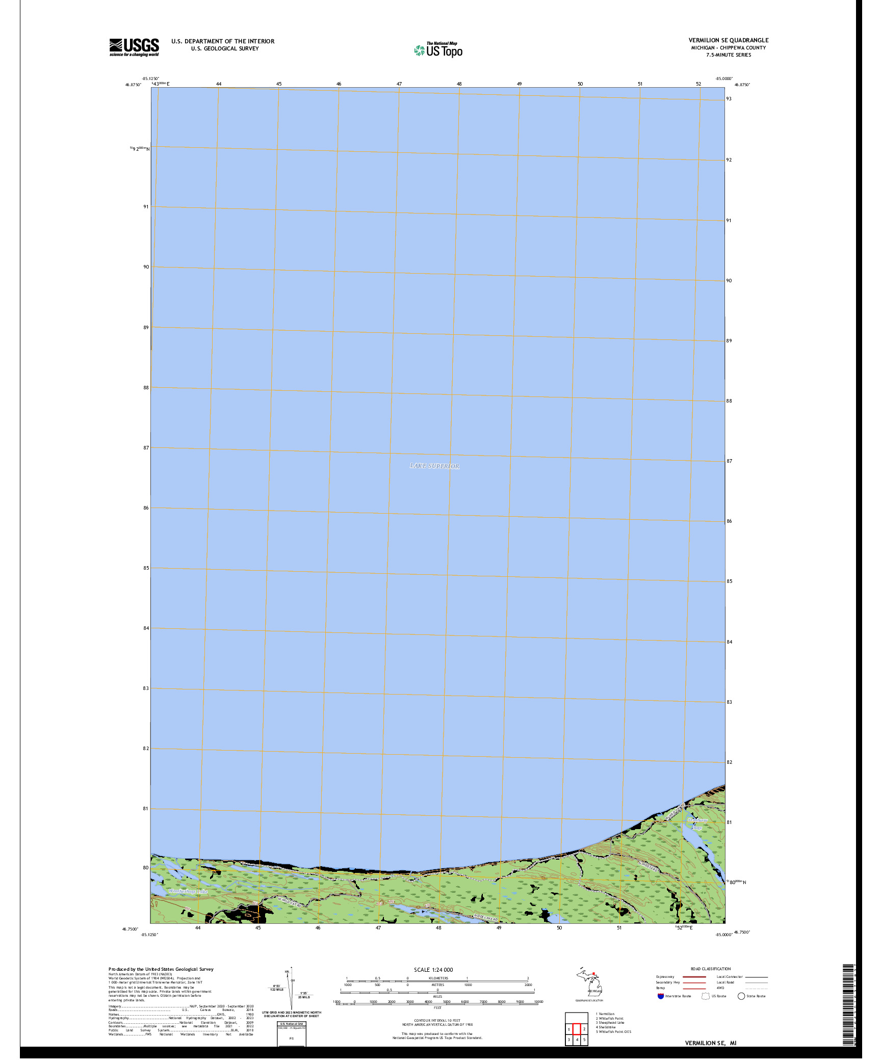 US TOPO 7.5-MINUTE MAP FOR VERMILION SE, MI