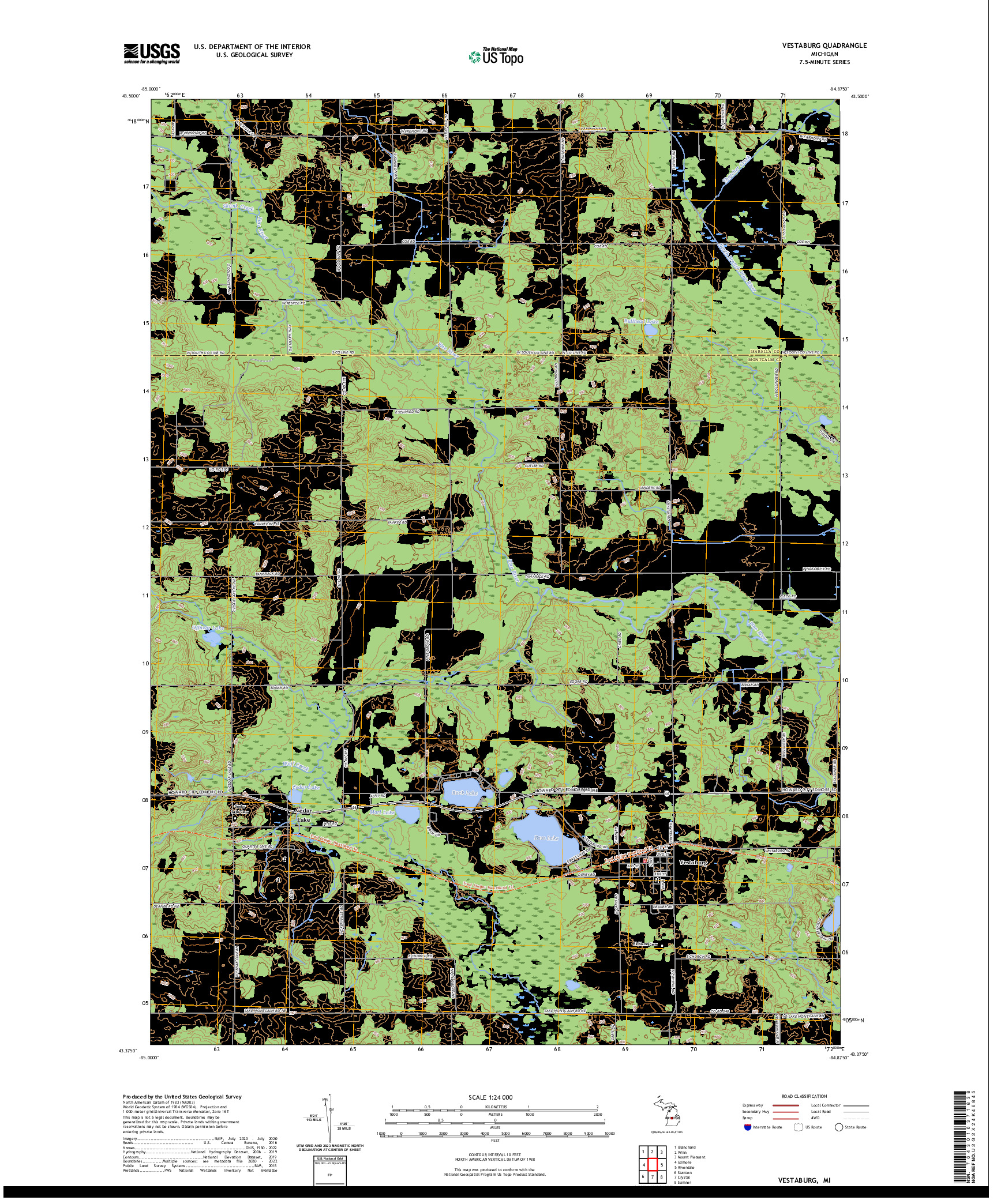 US TOPO 7.5-MINUTE MAP FOR VESTABURG, MI