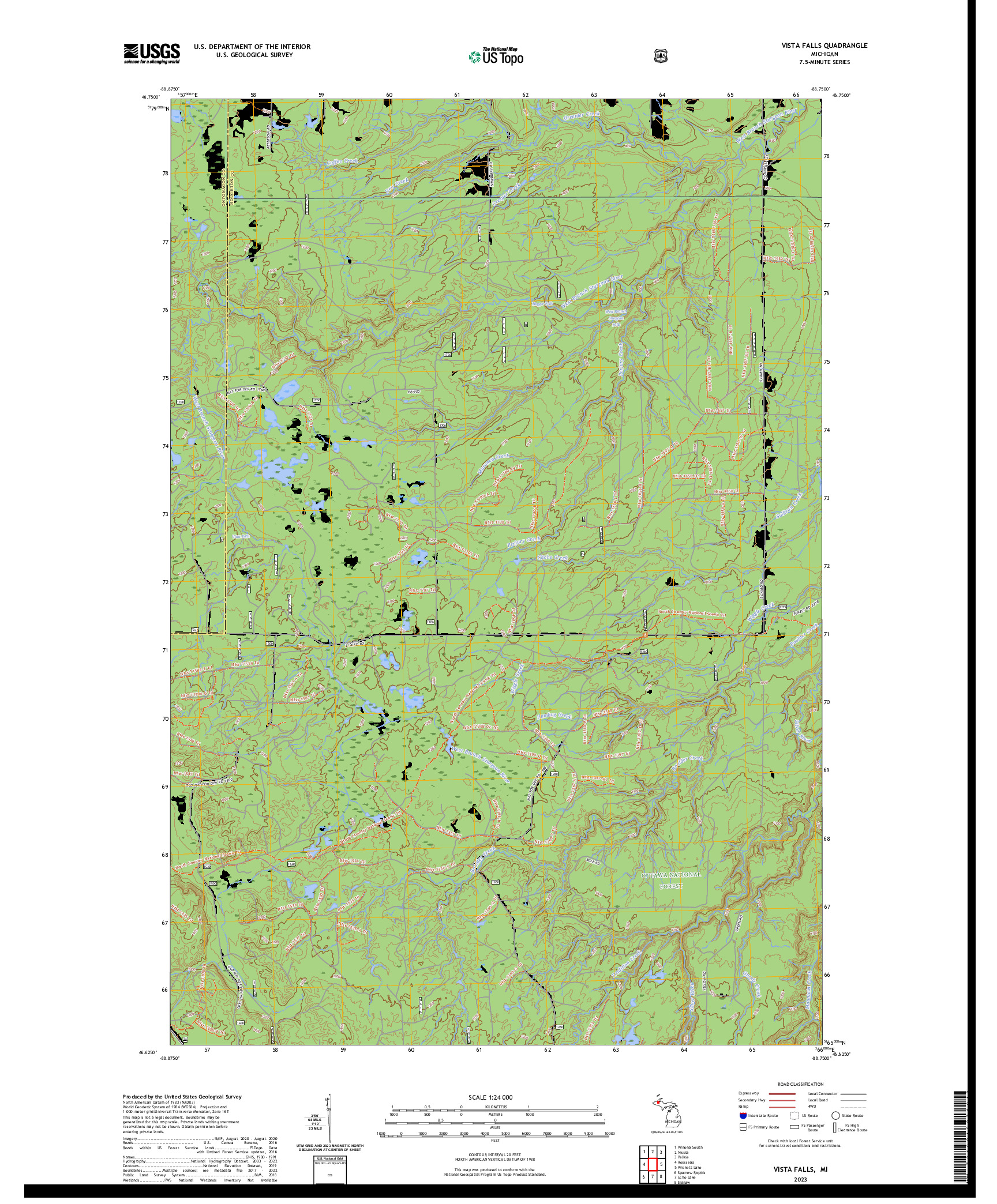 US TOPO 7.5-MINUTE MAP FOR VISTA FALLS, MI