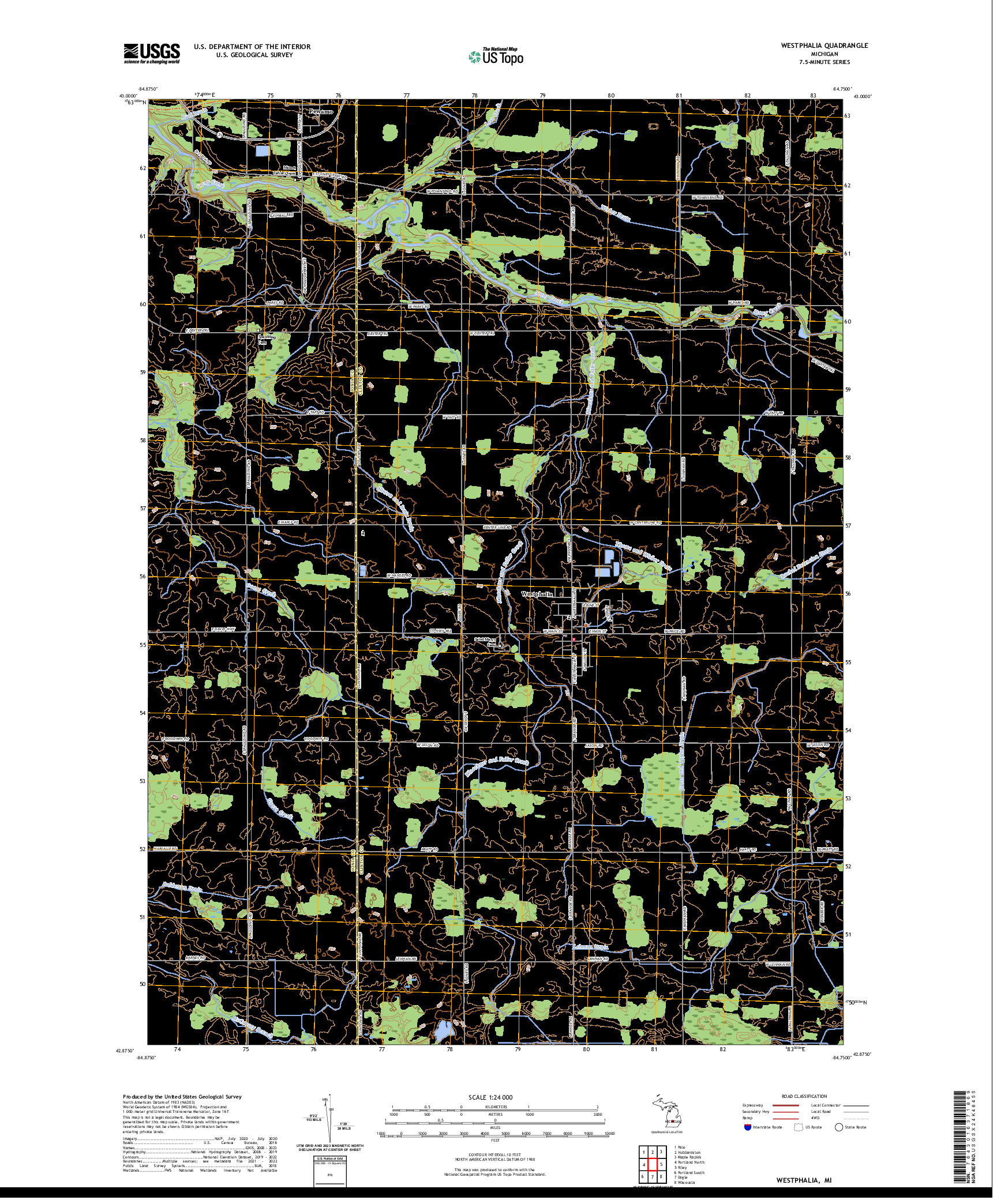 US TOPO 7.5-MINUTE MAP FOR WESTPHALIA, MI