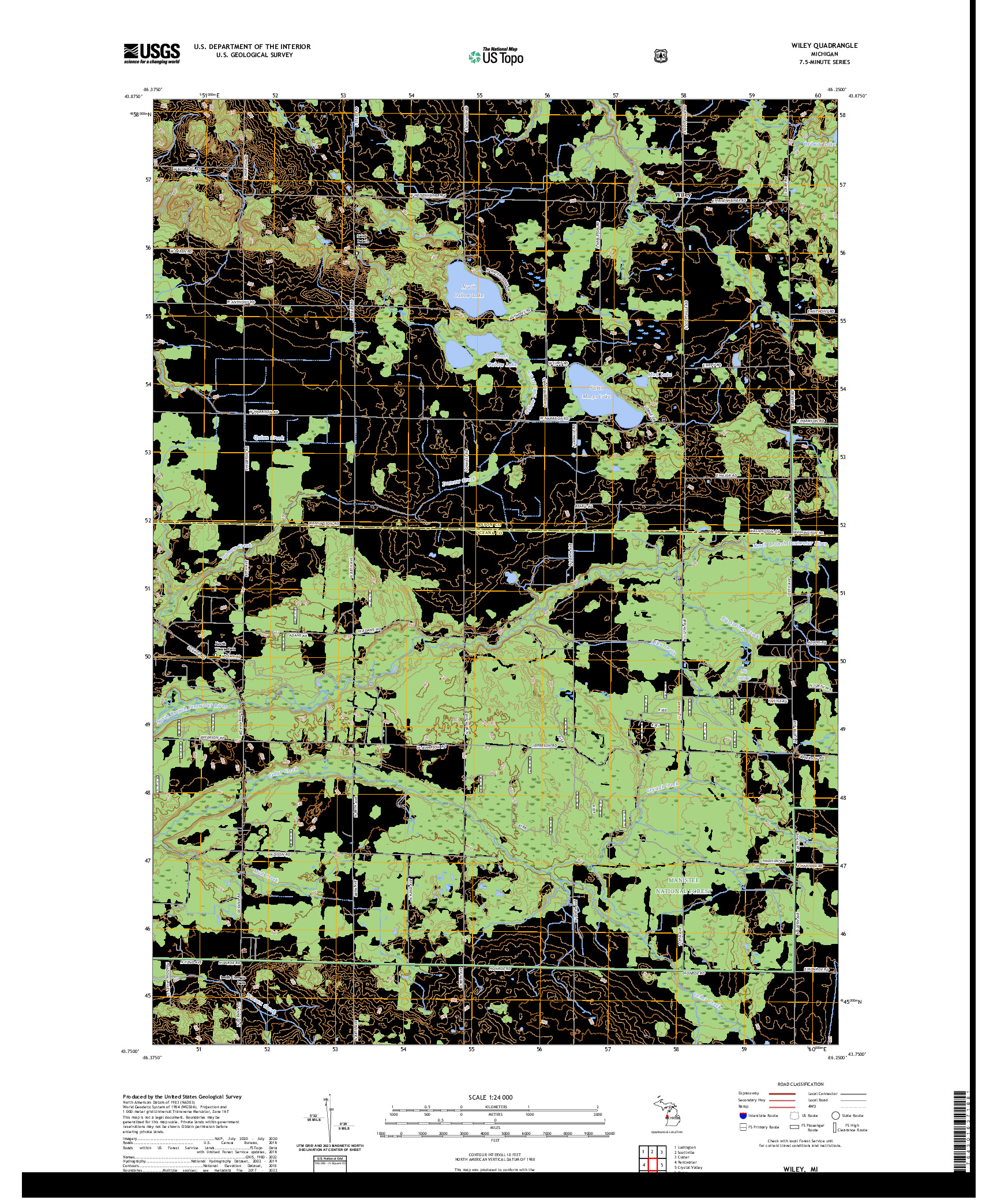 US TOPO 7.5-MINUTE MAP FOR WILEY, MI