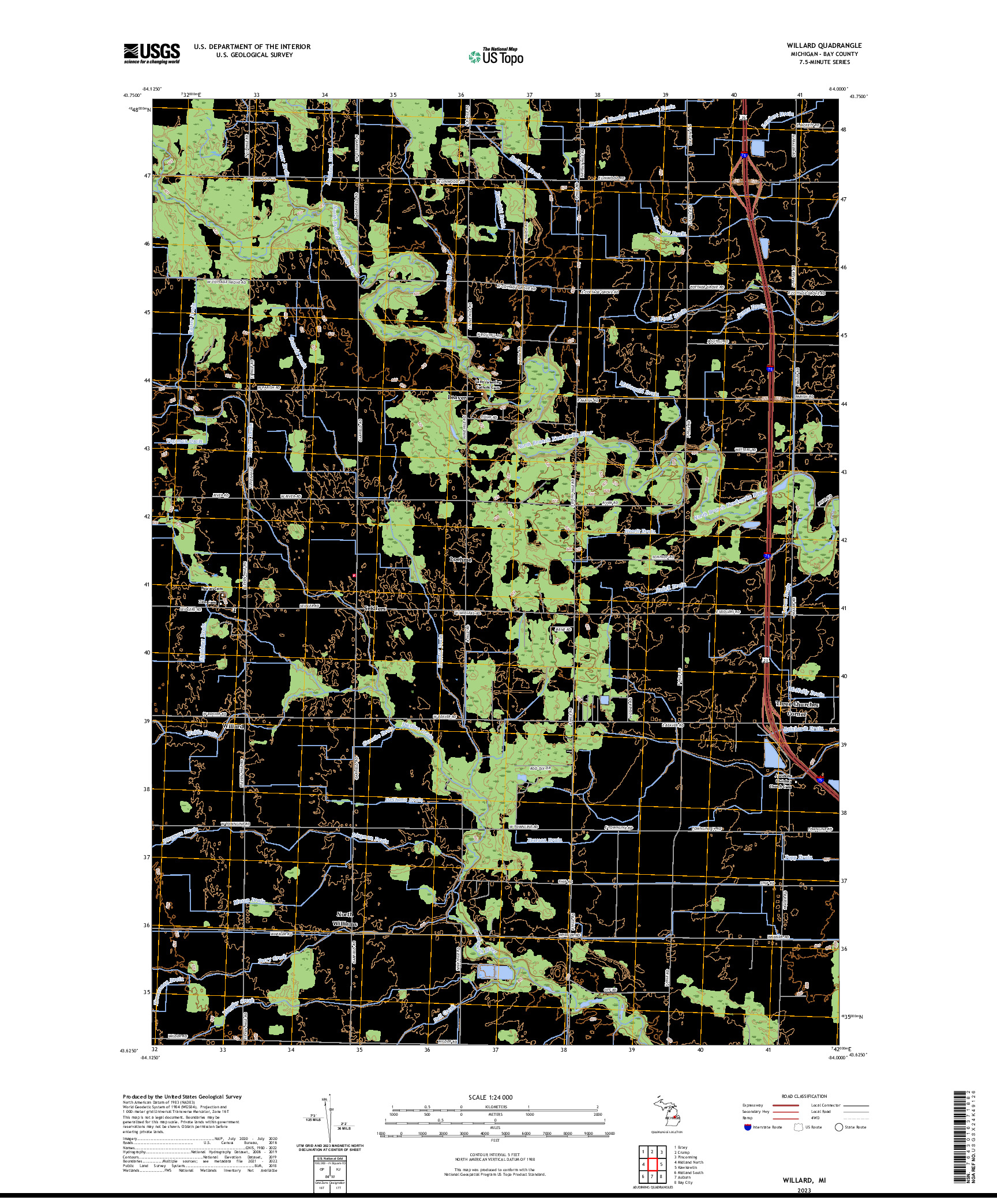 US TOPO 7.5-MINUTE MAP FOR WILLARD, MI