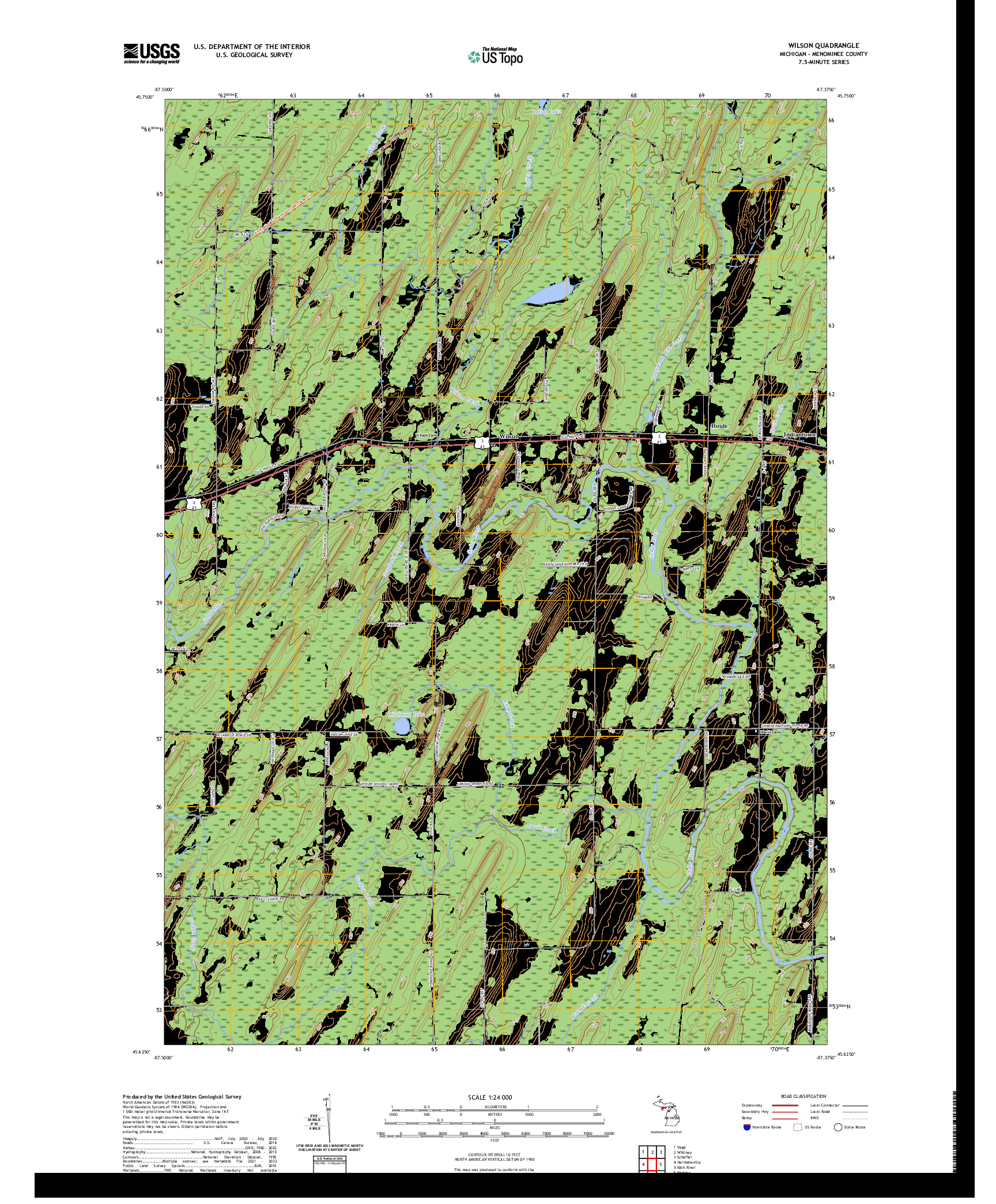 US TOPO 7.5-MINUTE MAP FOR WILSON, MI