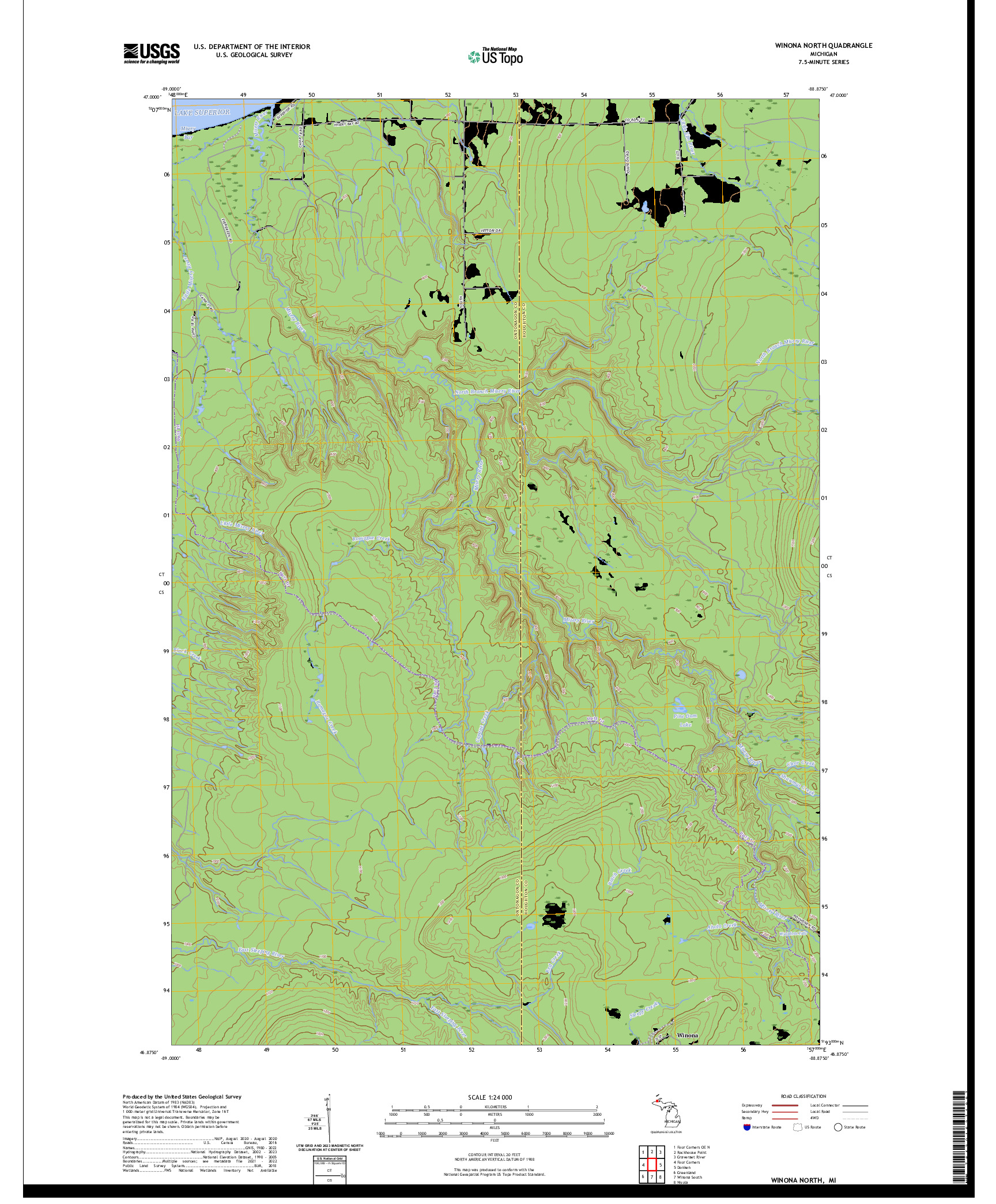 US TOPO 7.5-MINUTE MAP FOR WINONA NORTH, MI