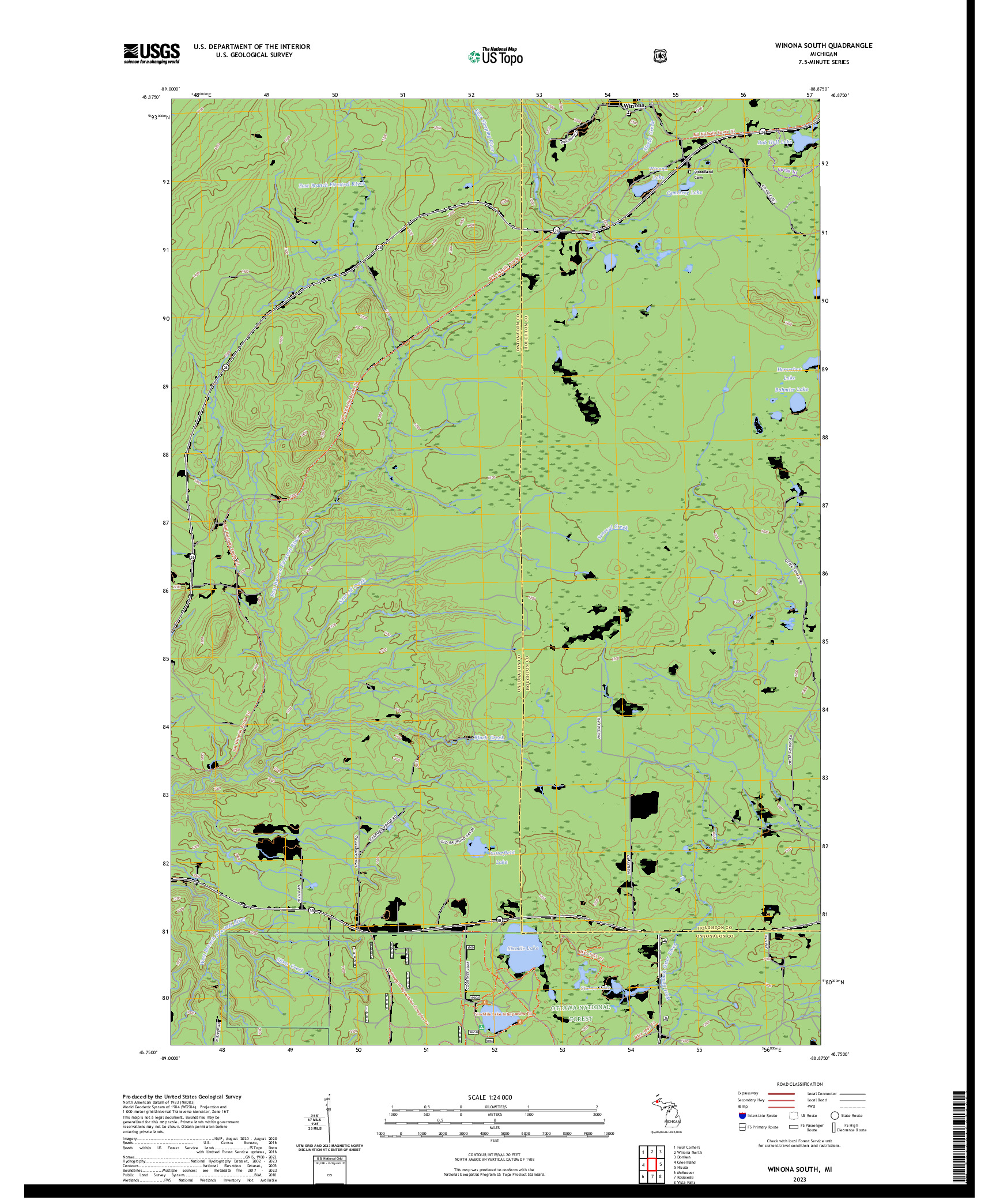 US TOPO 7.5-MINUTE MAP FOR WINONA SOUTH, MI