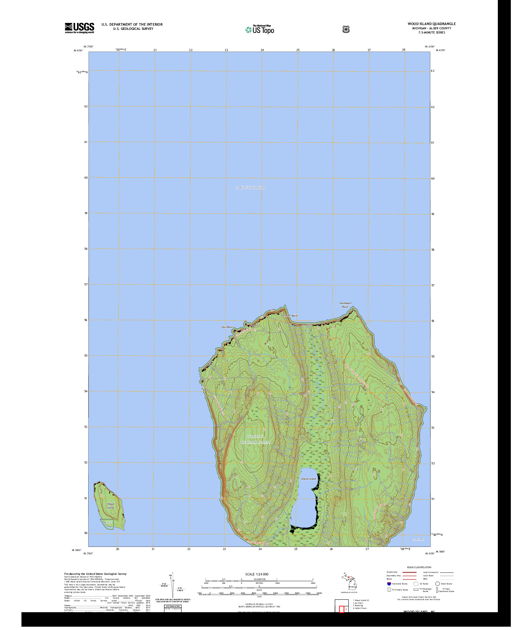 US TOPO 7.5-MINUTE MAP FOR WOOD ISLAND, MI