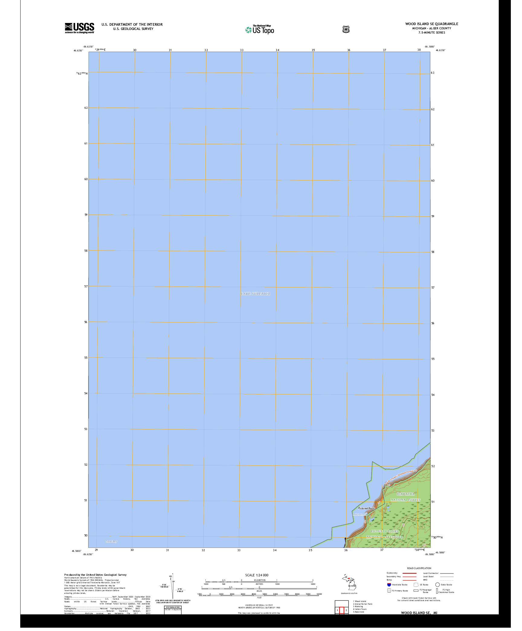 US TOPO 7.5-MINUTE MAP FOR WOOD ISLAND SE, MI