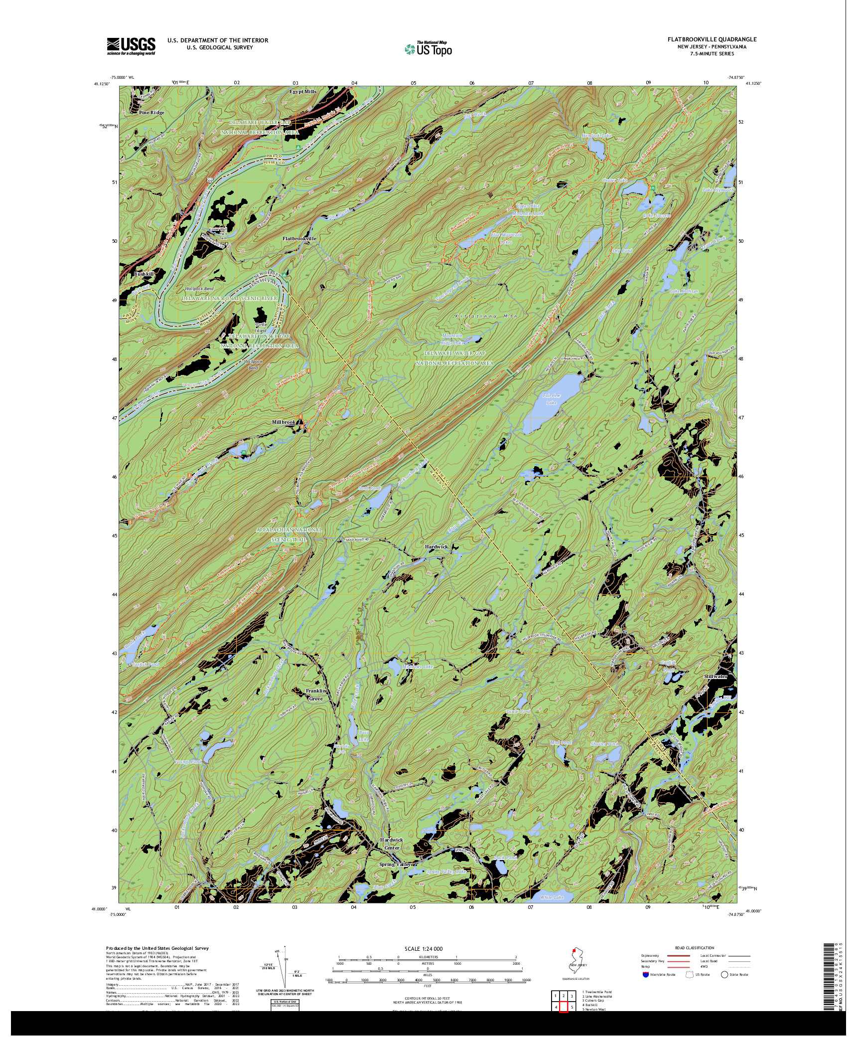 US TOPO 7.5-MINUTE MAP FOR FLATBROOKVILLE, NJ,PA