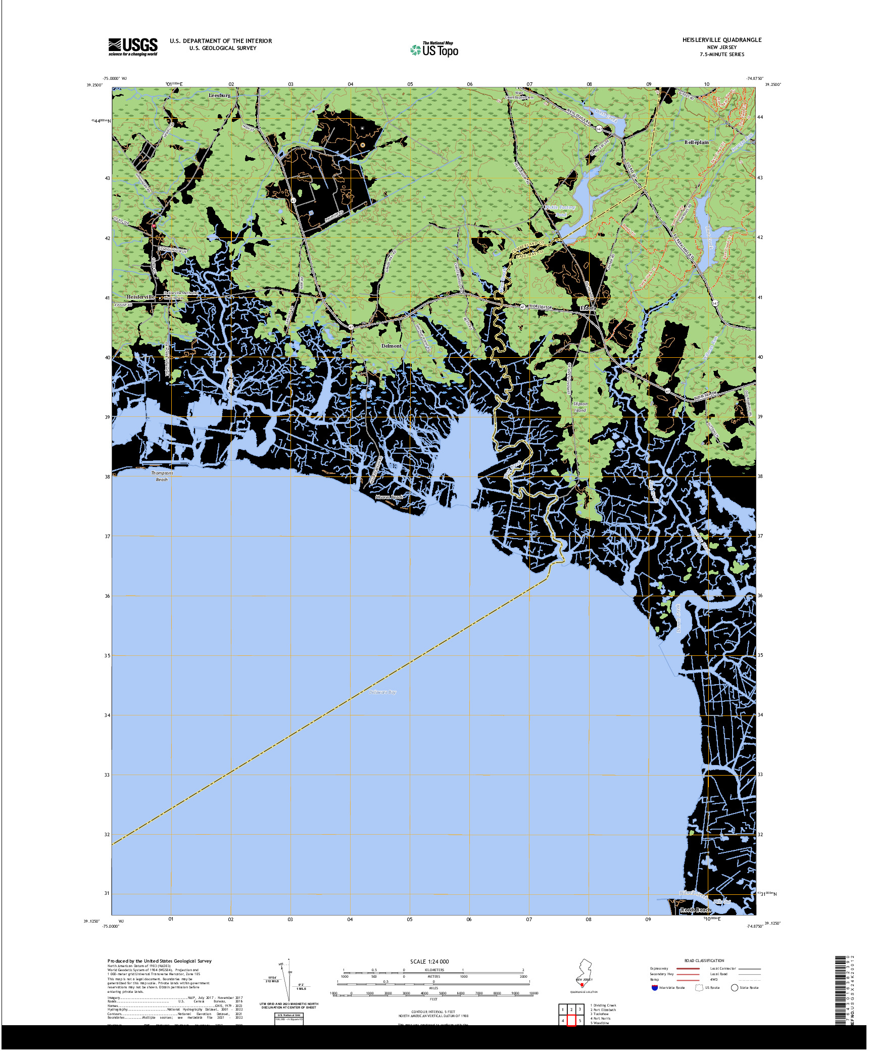 US TOPO 7.5-MINUTE MAP FOR HEISLERVILLE, NJ