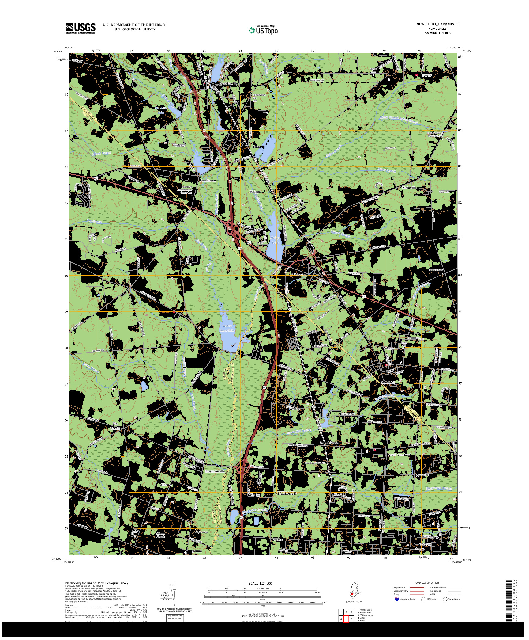 US TOPO 7.5-MINUTE MAP FOR NEWFIELD, NJ