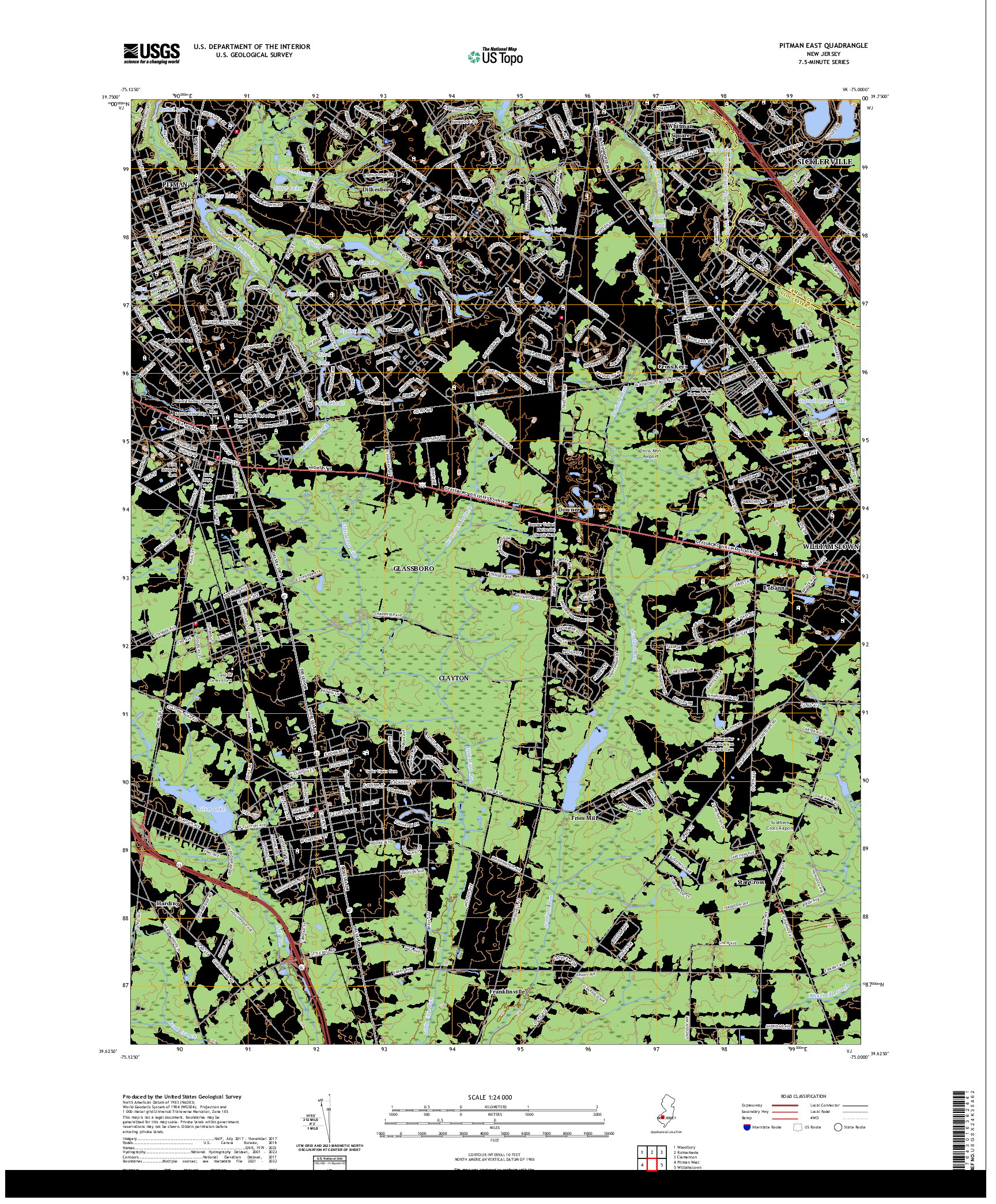 US TOPO 7.5-MINUTE MAP FOR PITMAN EAST, NJ