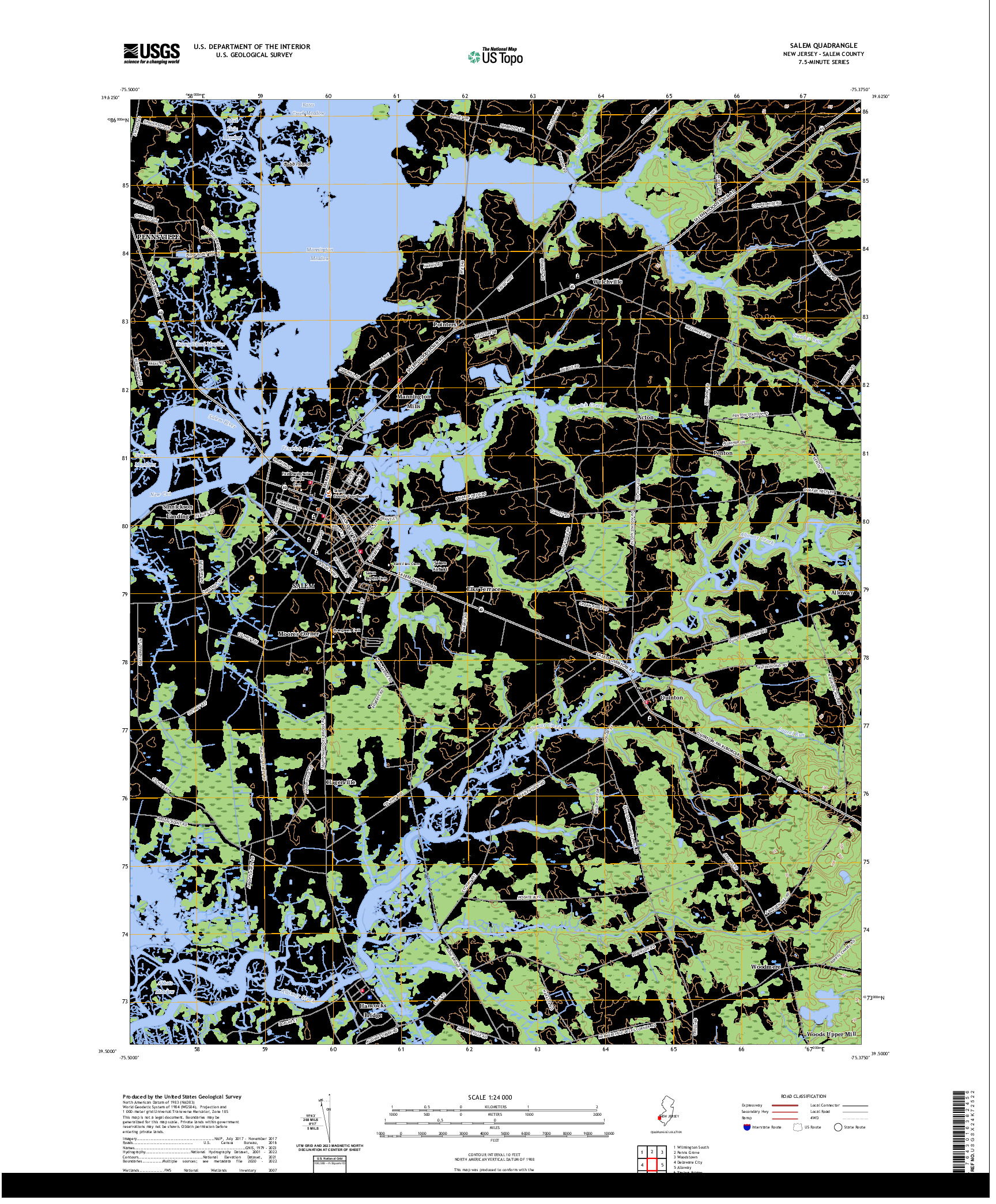 US TOPO 7.5-MINUTE MAP FOR SALEM, NJ