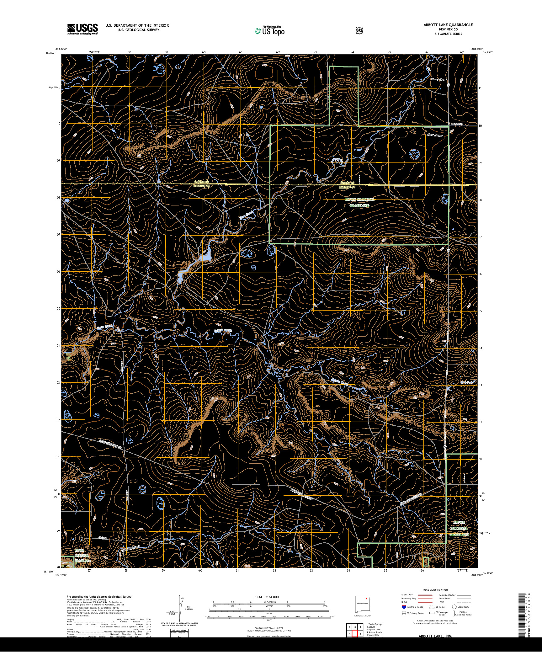 US TOPO 7.5-MINUTE MAP FOR ABBOTT LAKE, NM