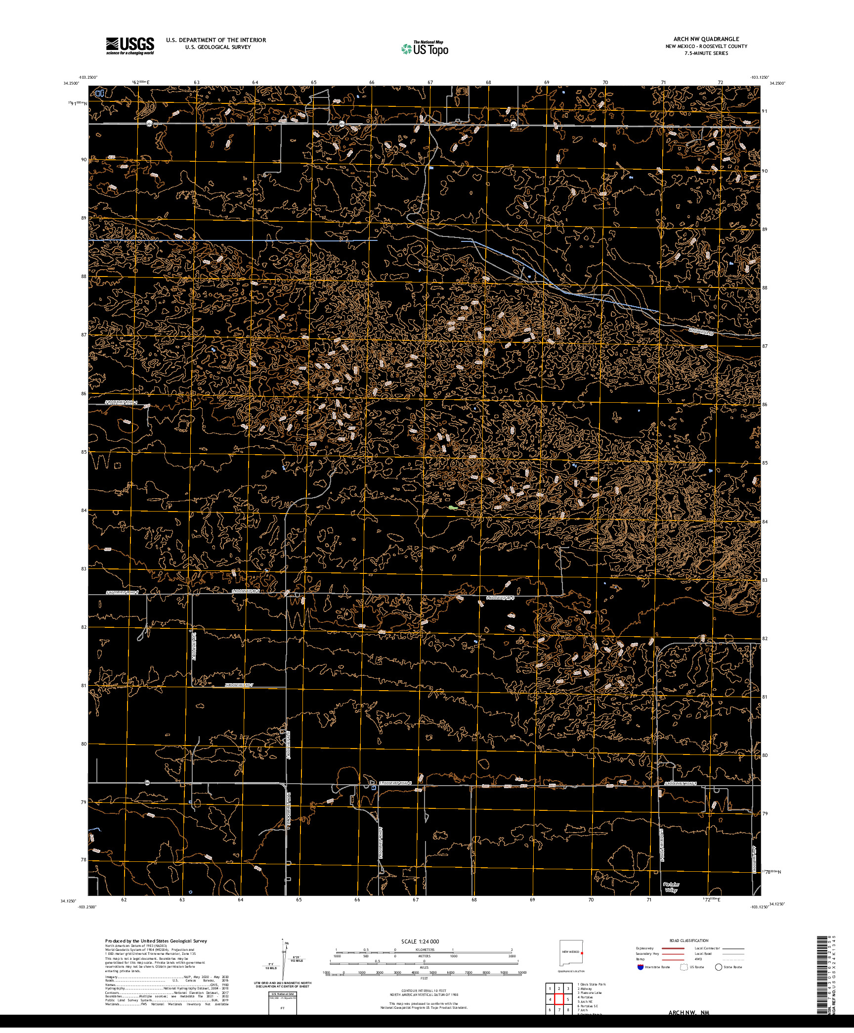 US TOPO 7.5-MINUTE MAP FOR ARCH NW, NM