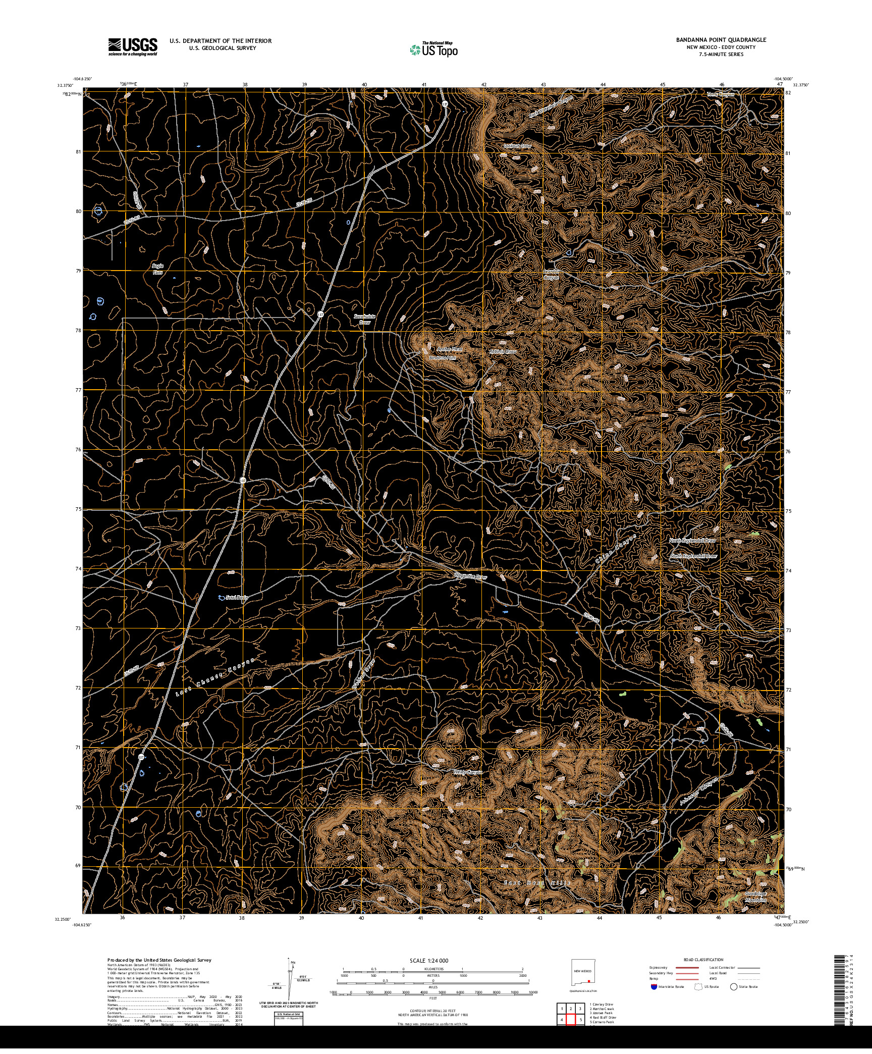 US TOPO 7.5-MINUTE MAP FOR BANDANNA POINT, NM