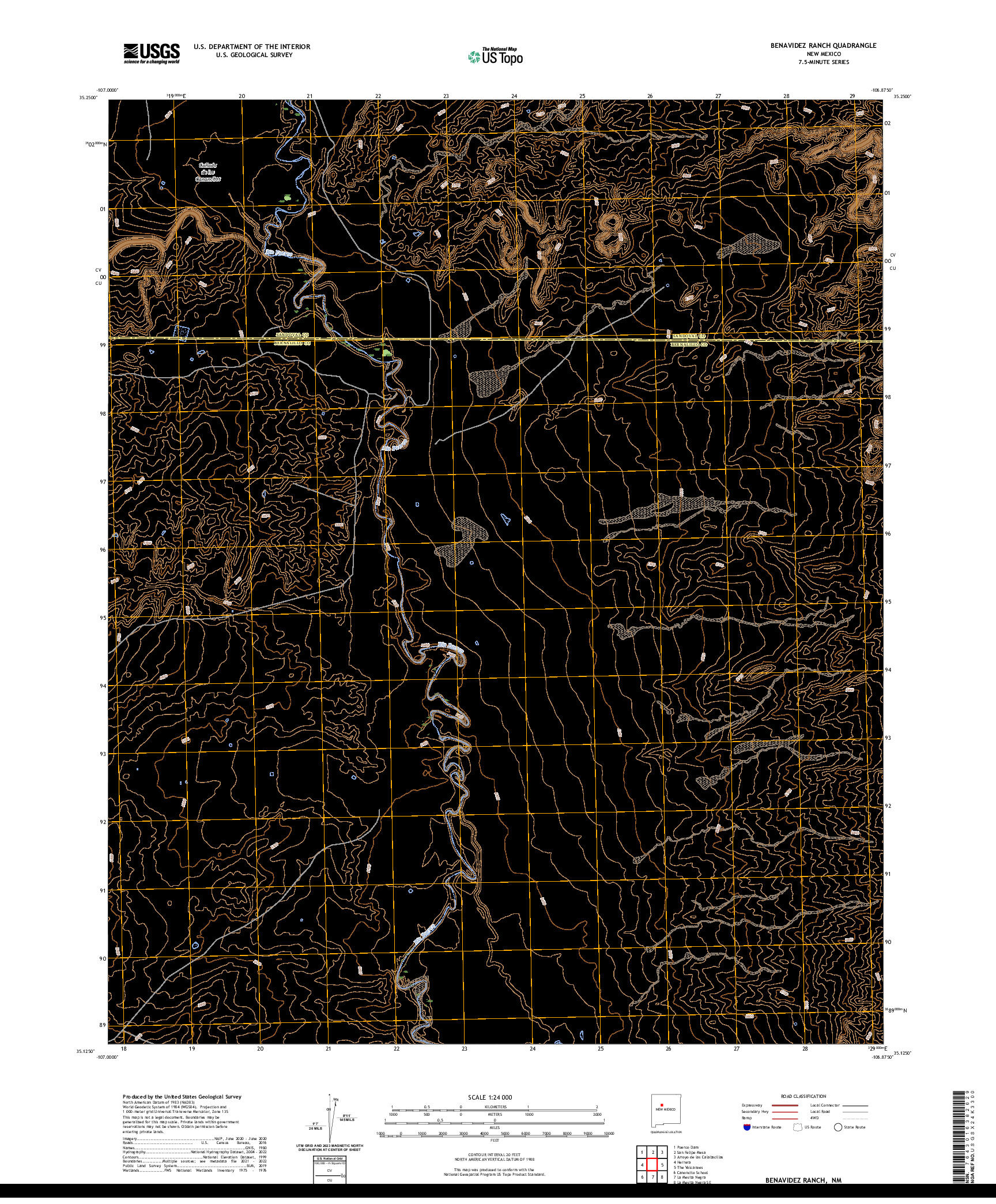 US TOPO 7.5-MINUTE MAP FOR BENAVIDEZ RANCH, NM