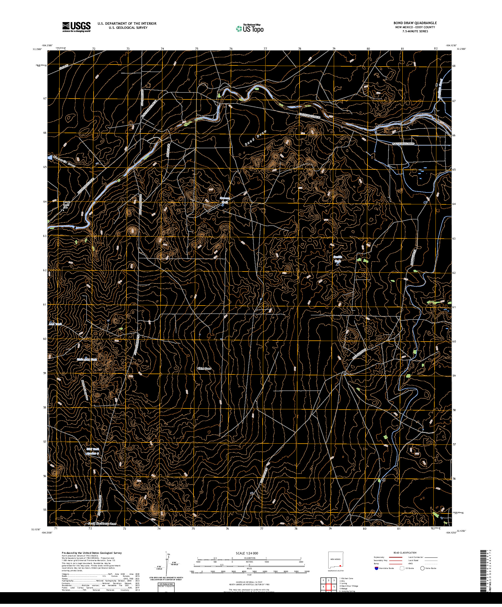 US TOPO 7.5-MINUTE MAP FOR BOND DRAW, NM