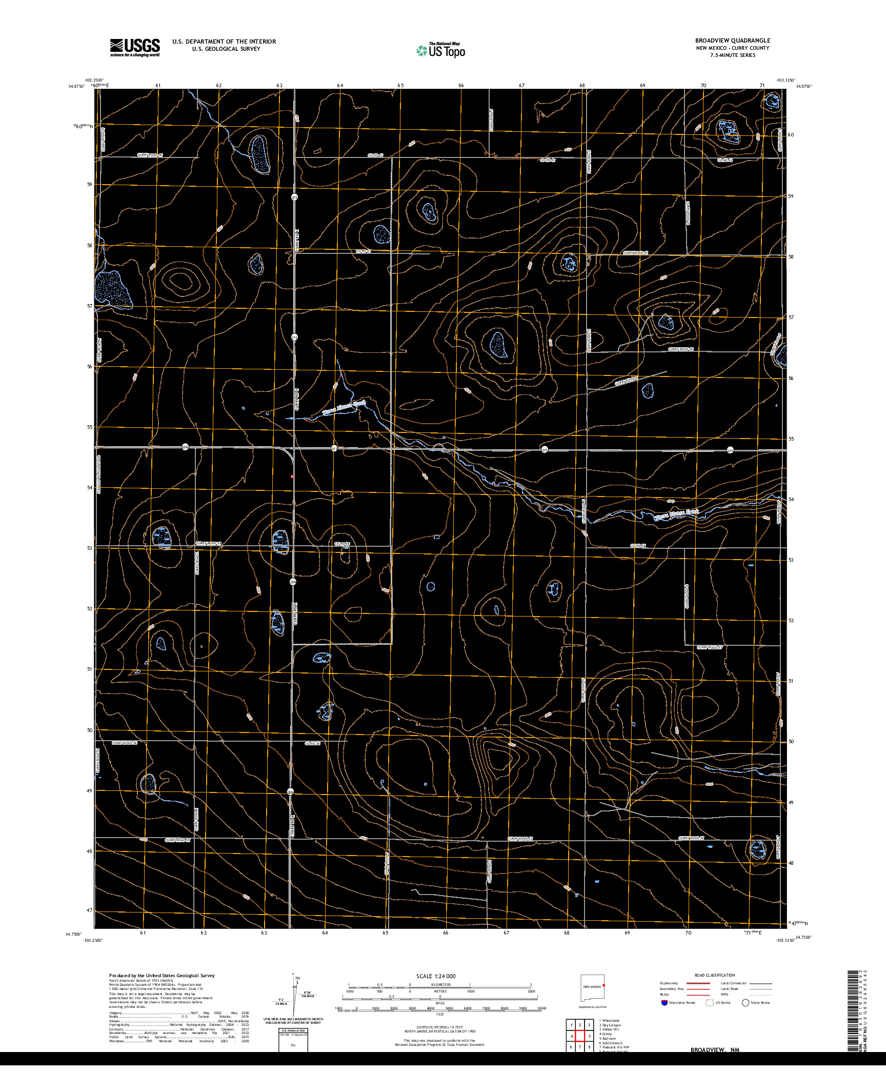 US TOPO 7.5-MINUTE MAP FOR BROADVIEW, NM