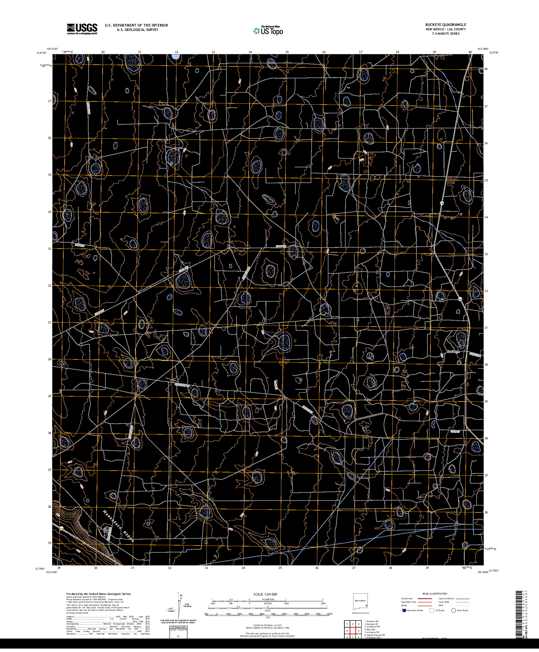 US TOPO 7.5-MINUTE MAP FOR BUCKEYE, NM