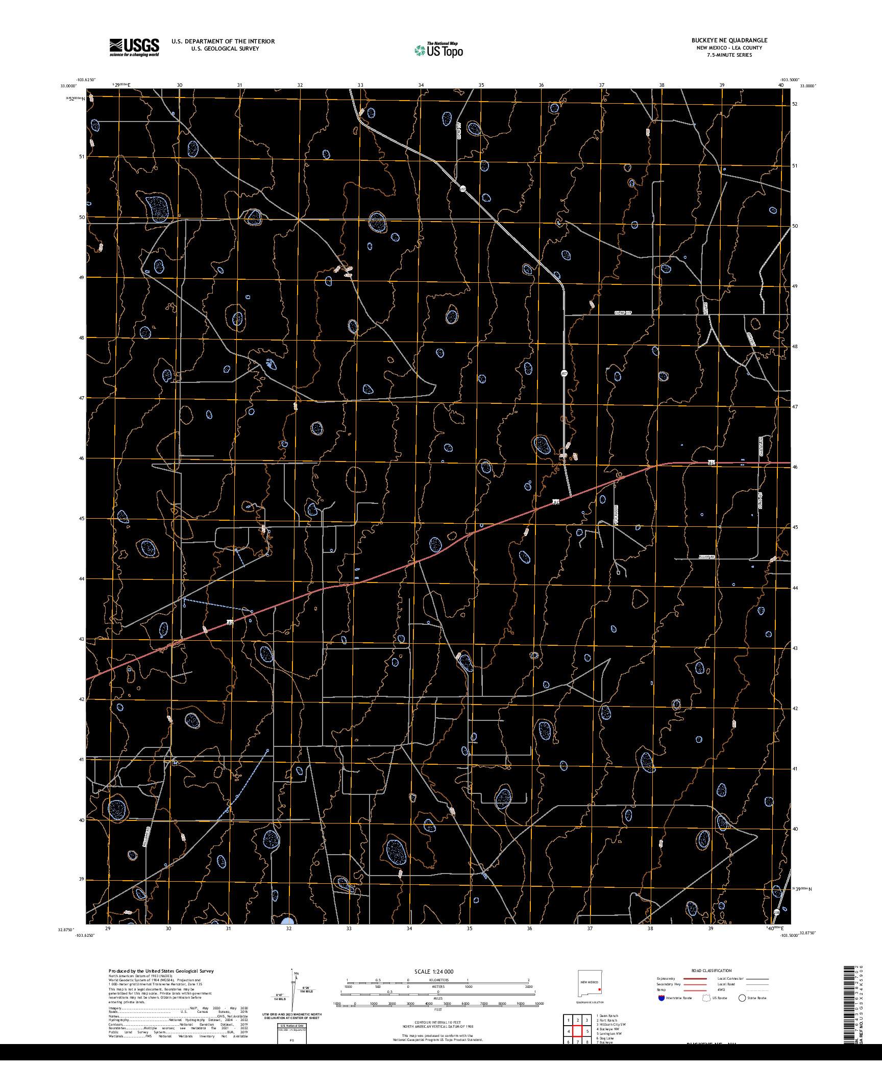 US TOPO 7.5-MINUTE MAP FOR BUCKEYE NE, NM